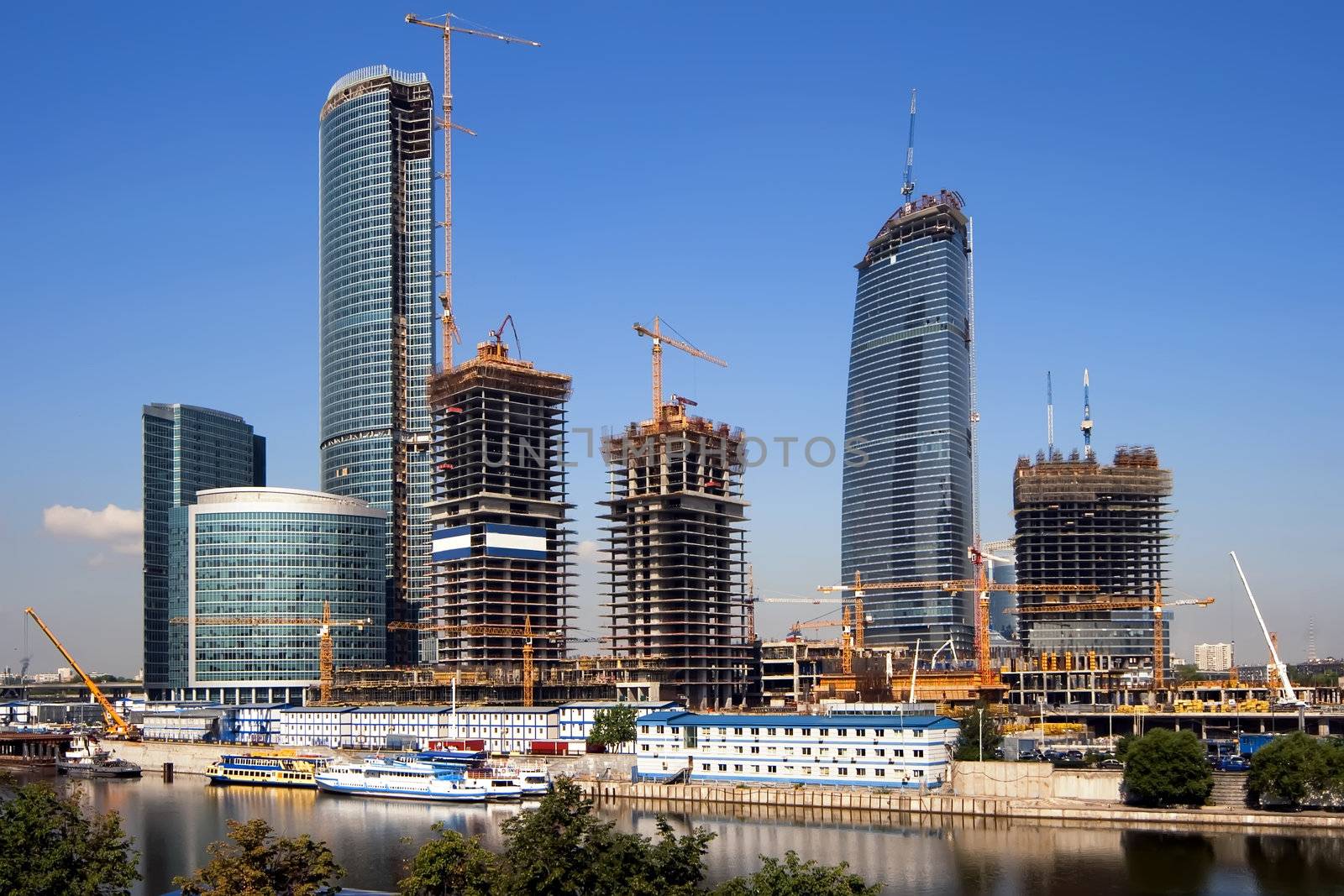 Construction of a new modern business centre "Moscow City" in Moscow (Russia)
