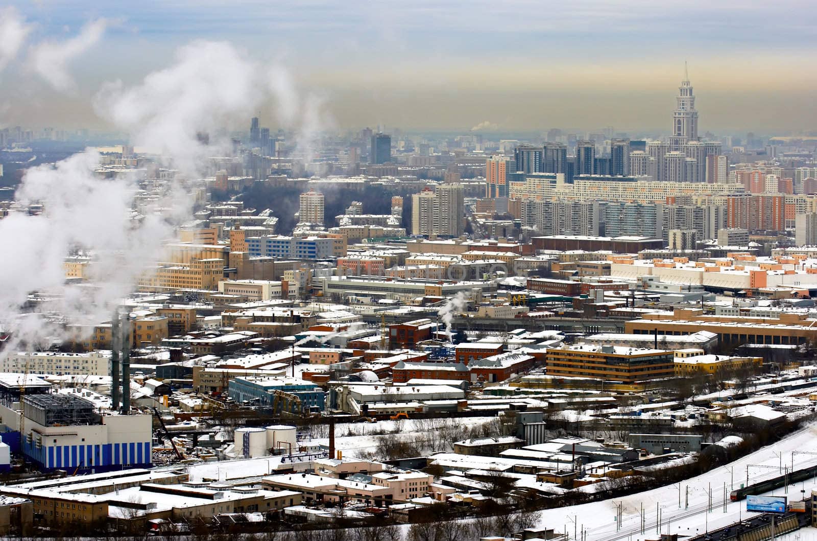 Panoramic kind to winter Moscow