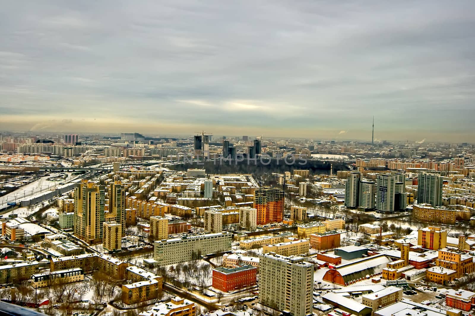 Panoramic kind to winter Moscow