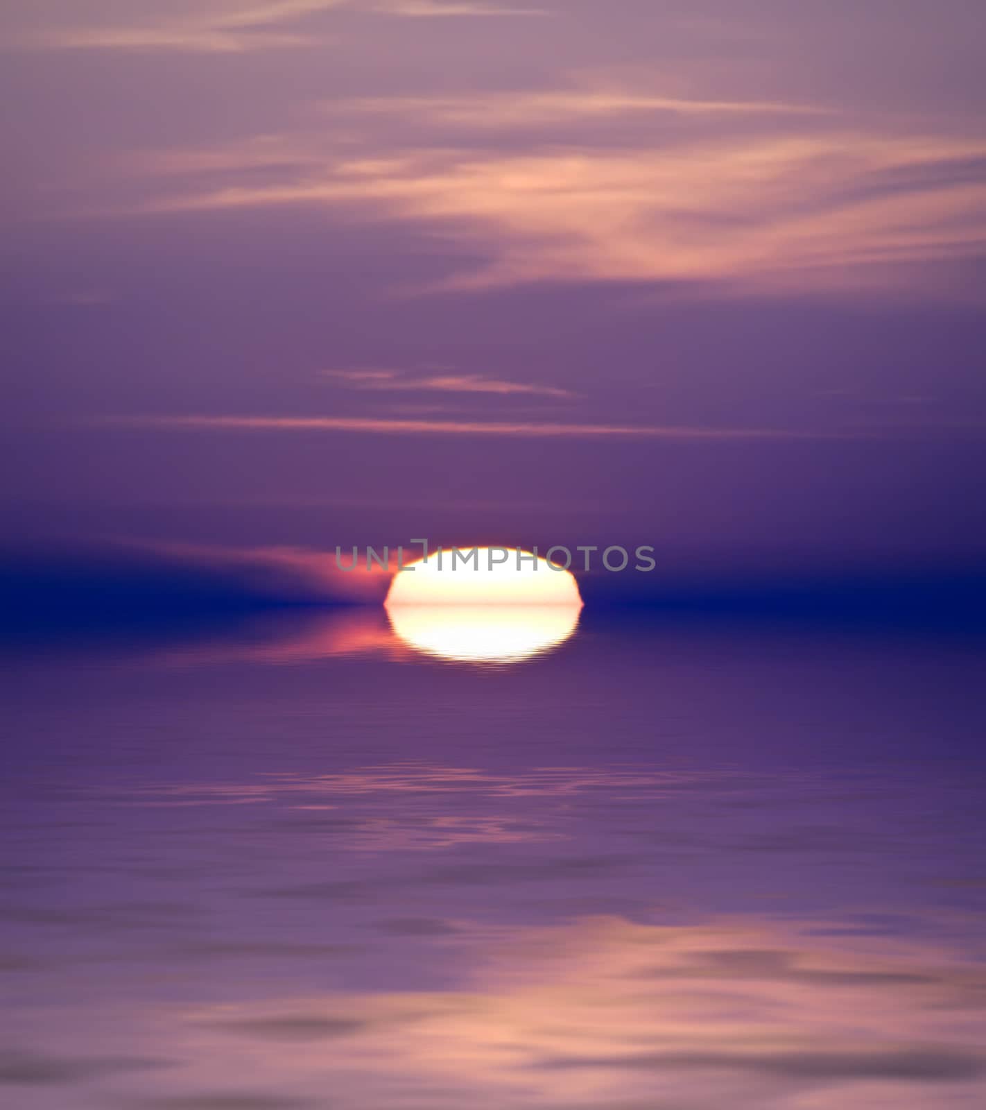 The beautiful twilight colours during a Mediterranean sunset