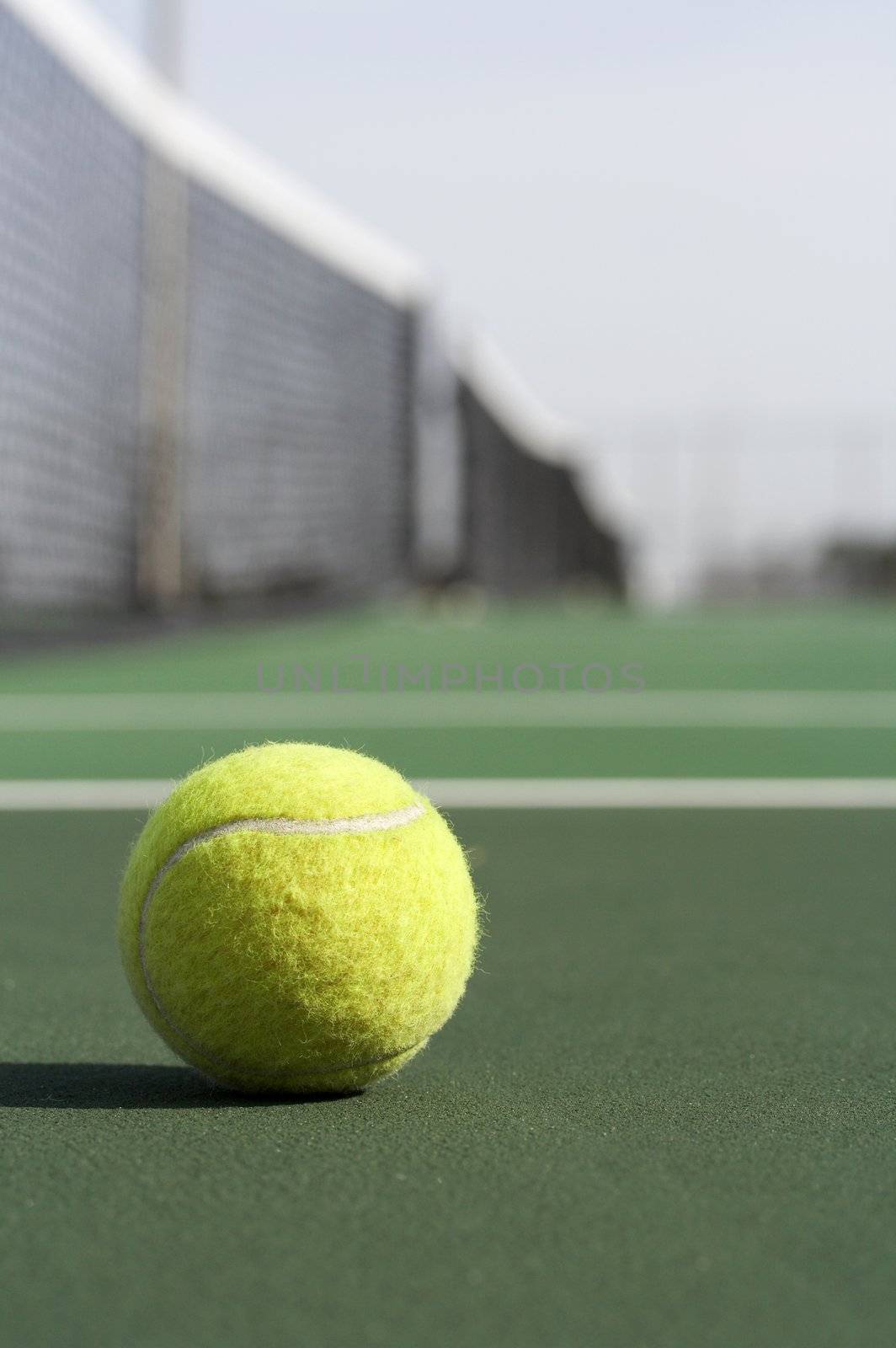 a picture of a tennis ball on the court