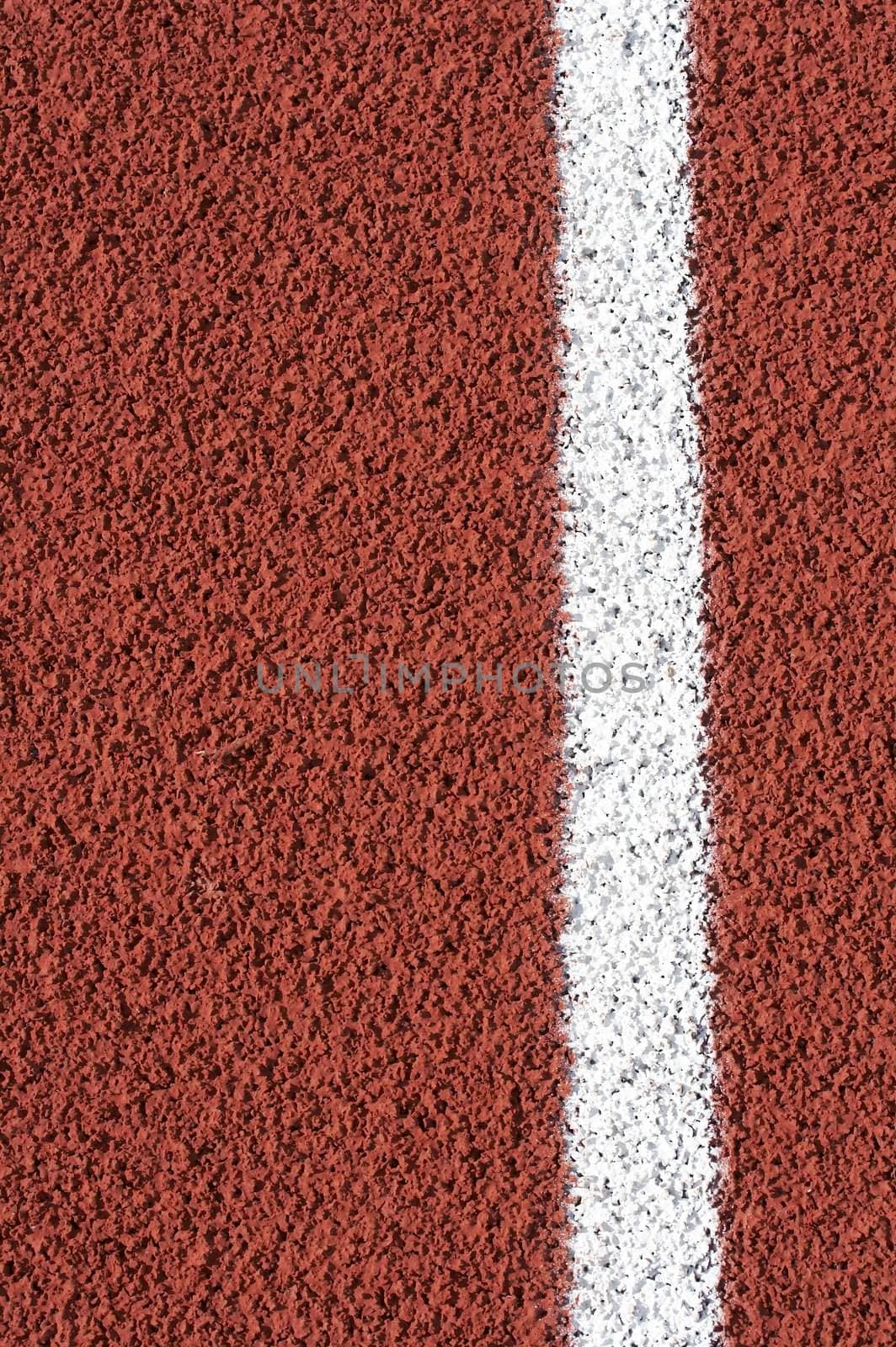 a macro picture of a track and field venue