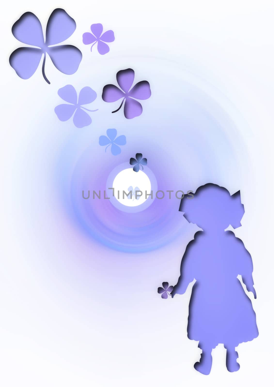 abstract creative symbolic image girl who dreams of a fairy tale
