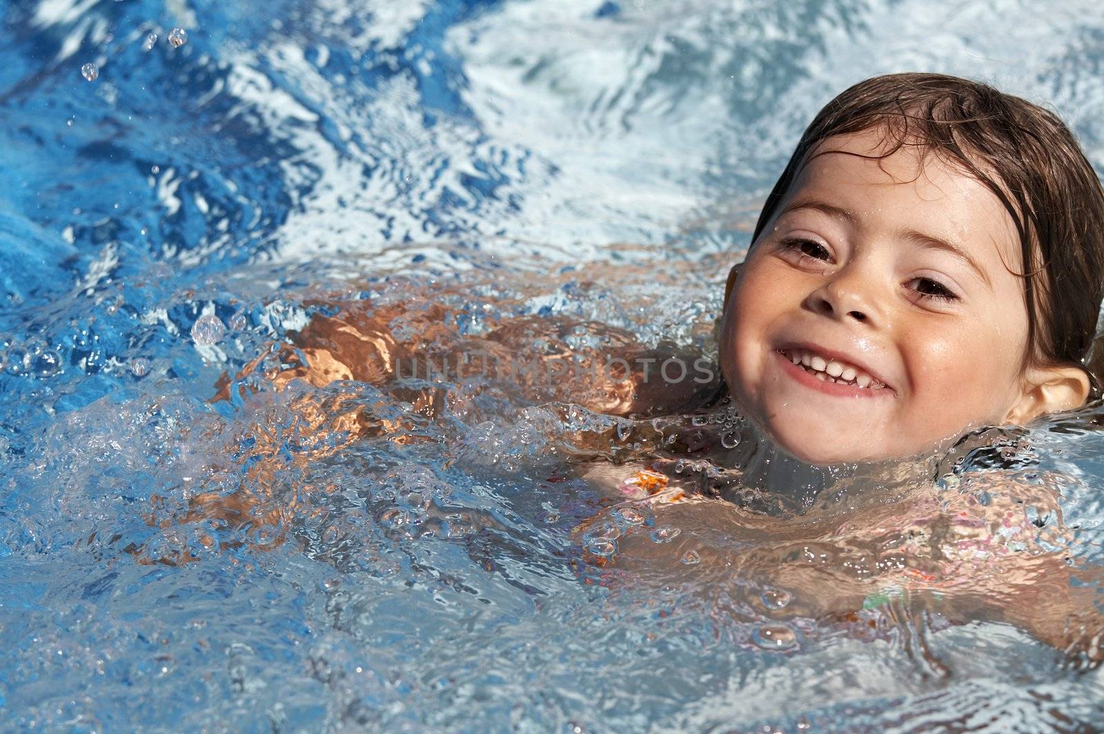 little girl in pool by gjdisplay