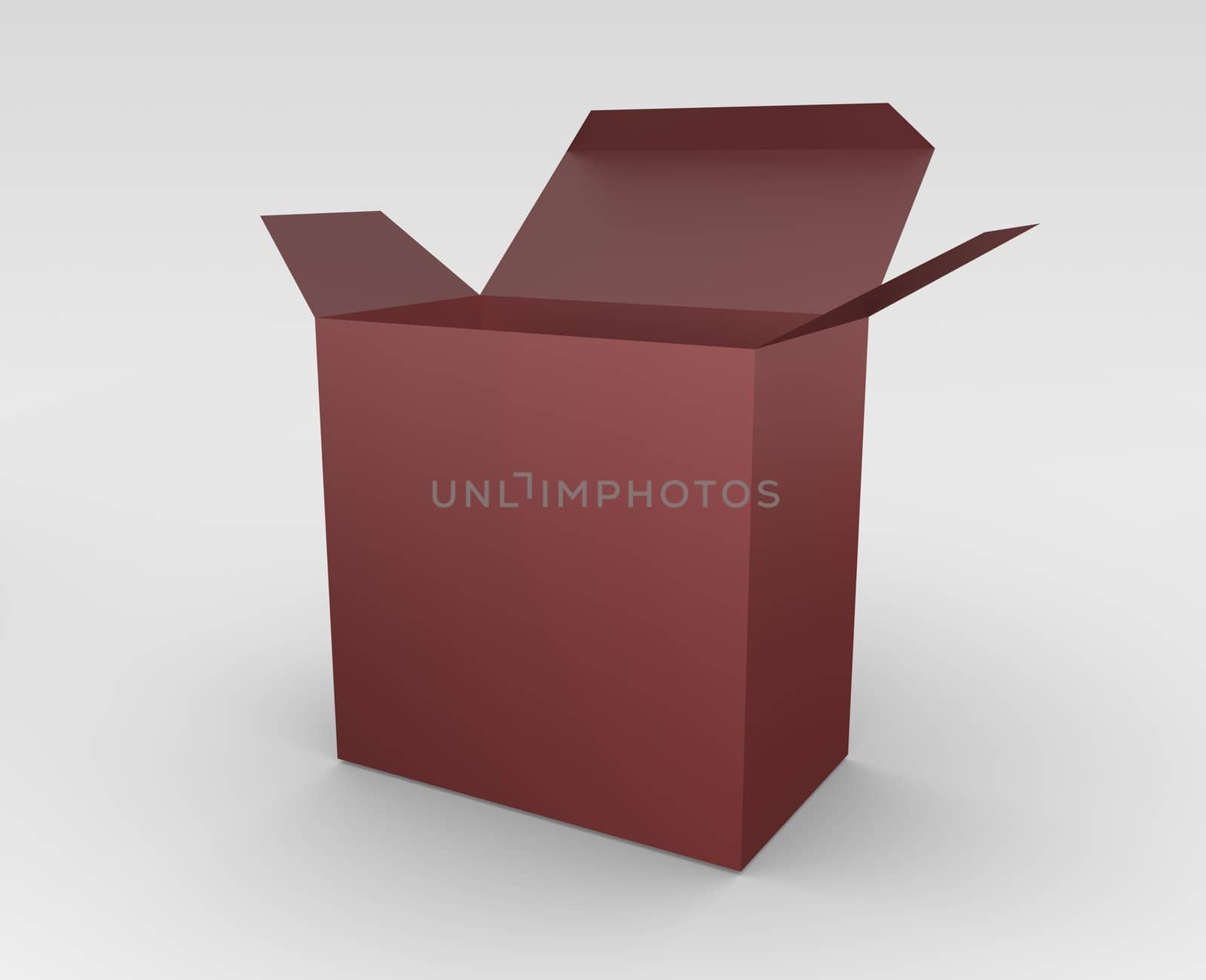 3D rendered illustration of an open red box
