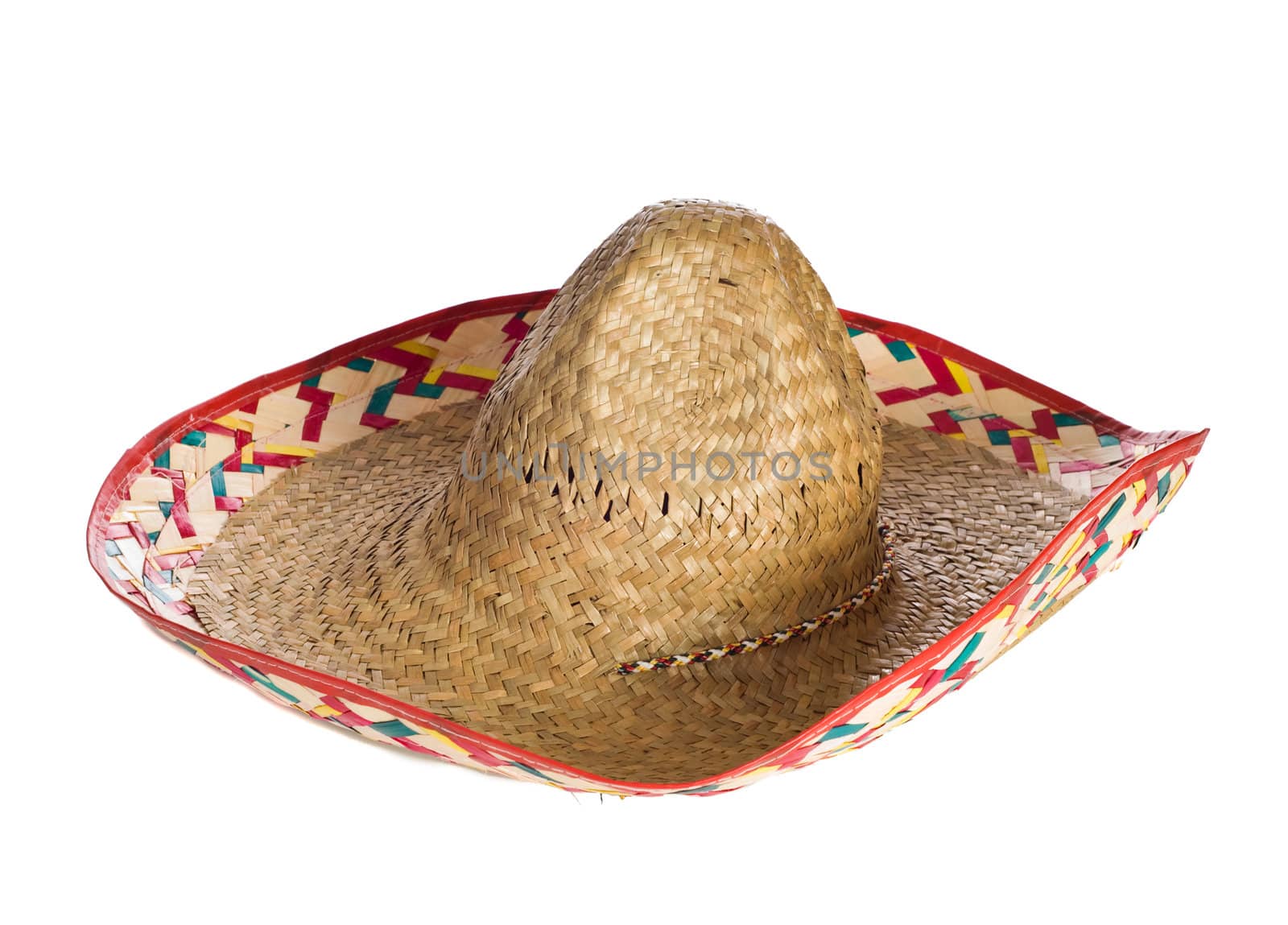 A common sombrero hat isolated against a white background