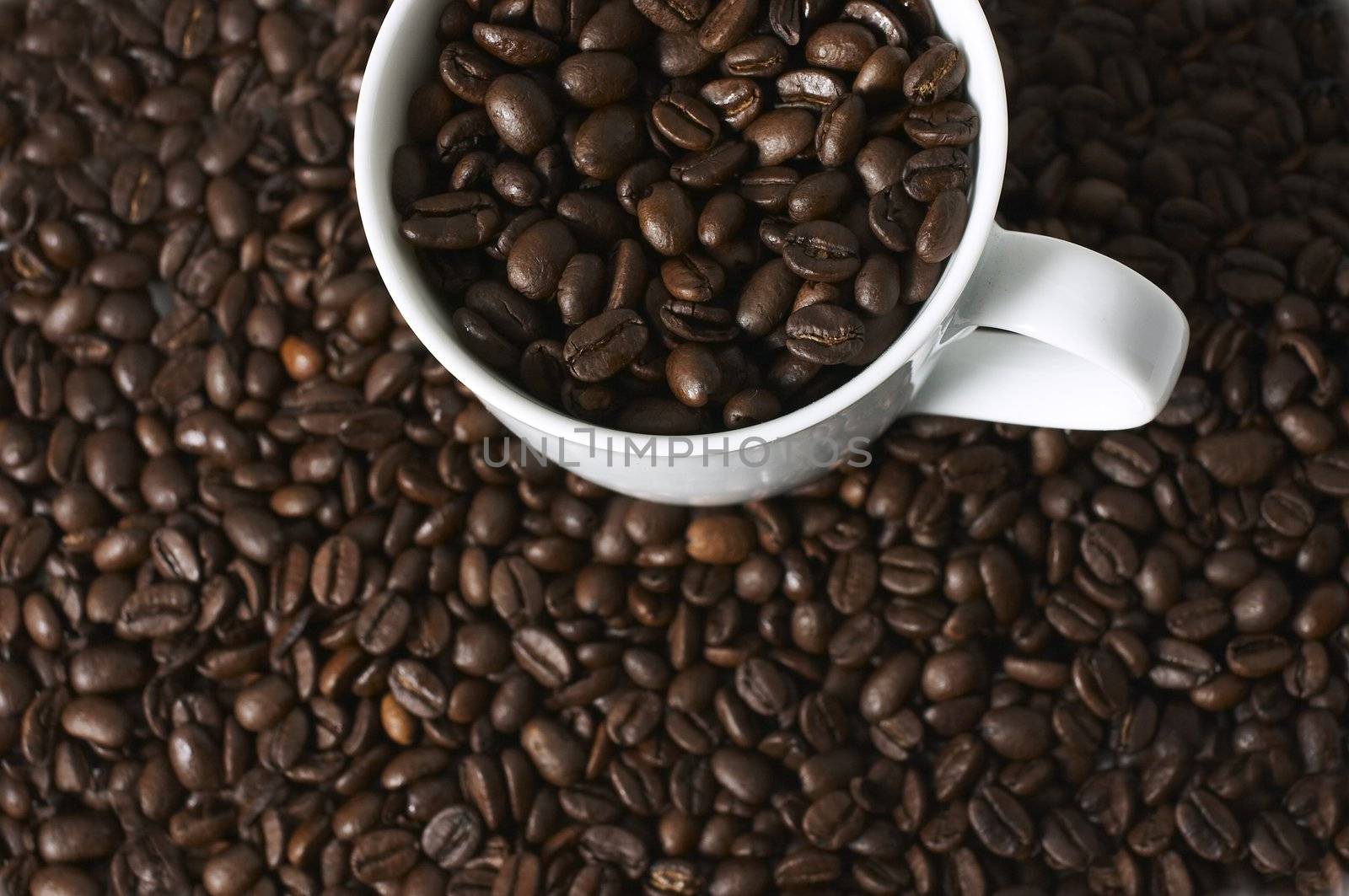coffee cup on beans