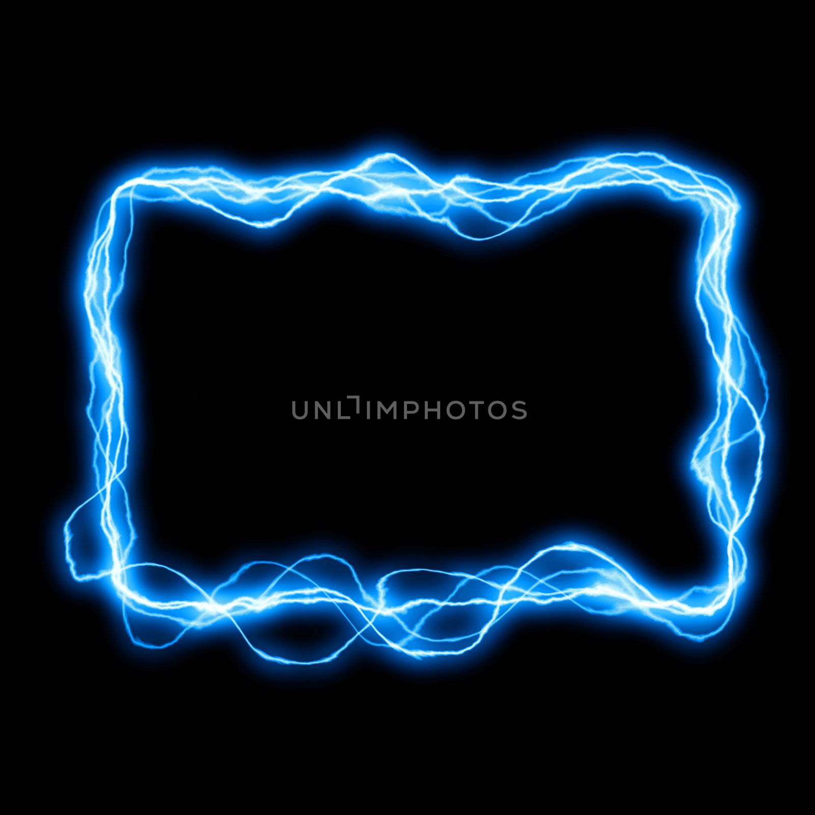 power lightning or neon frame with copyspace