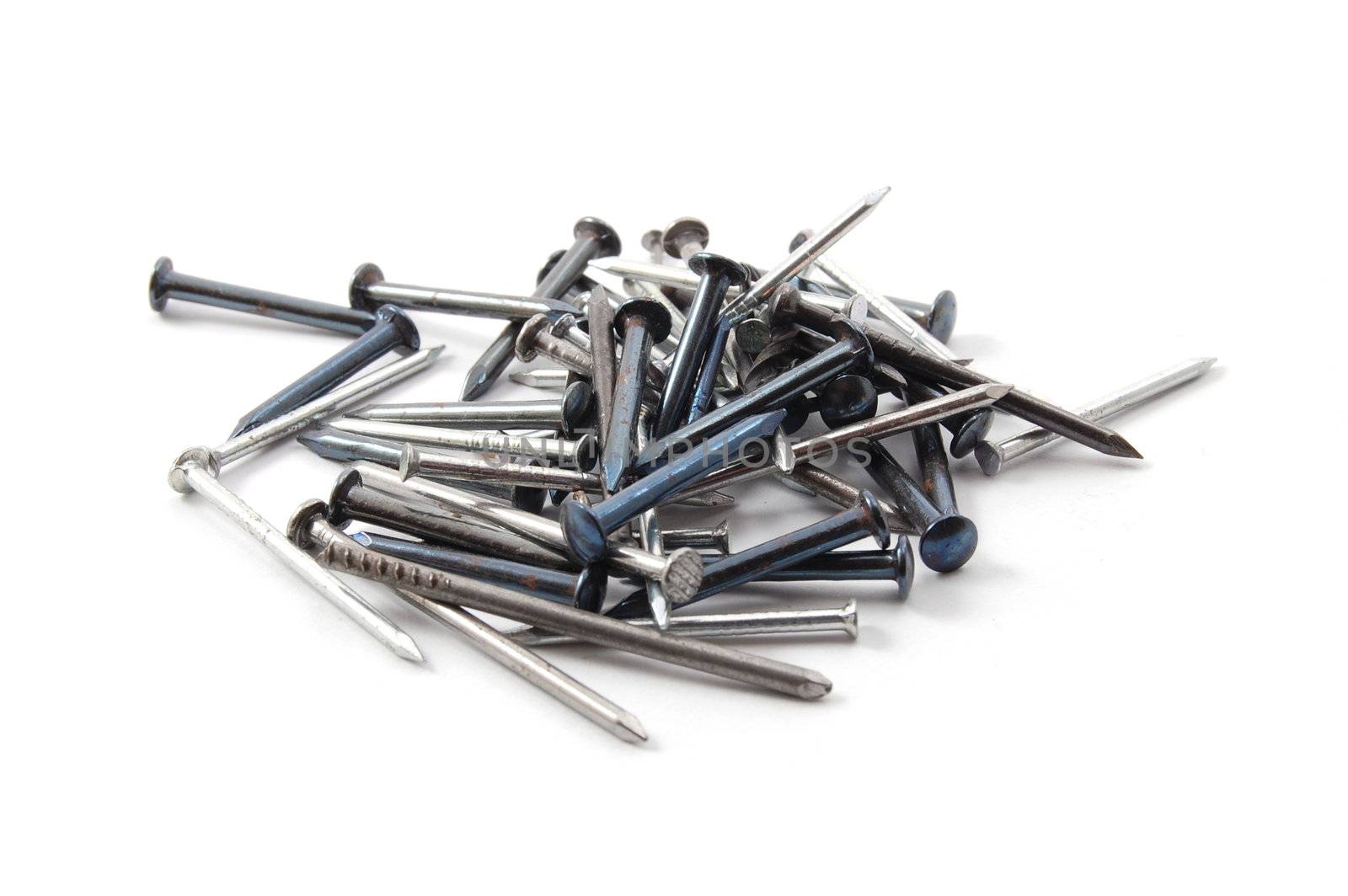some nails without hammer isolated on white background