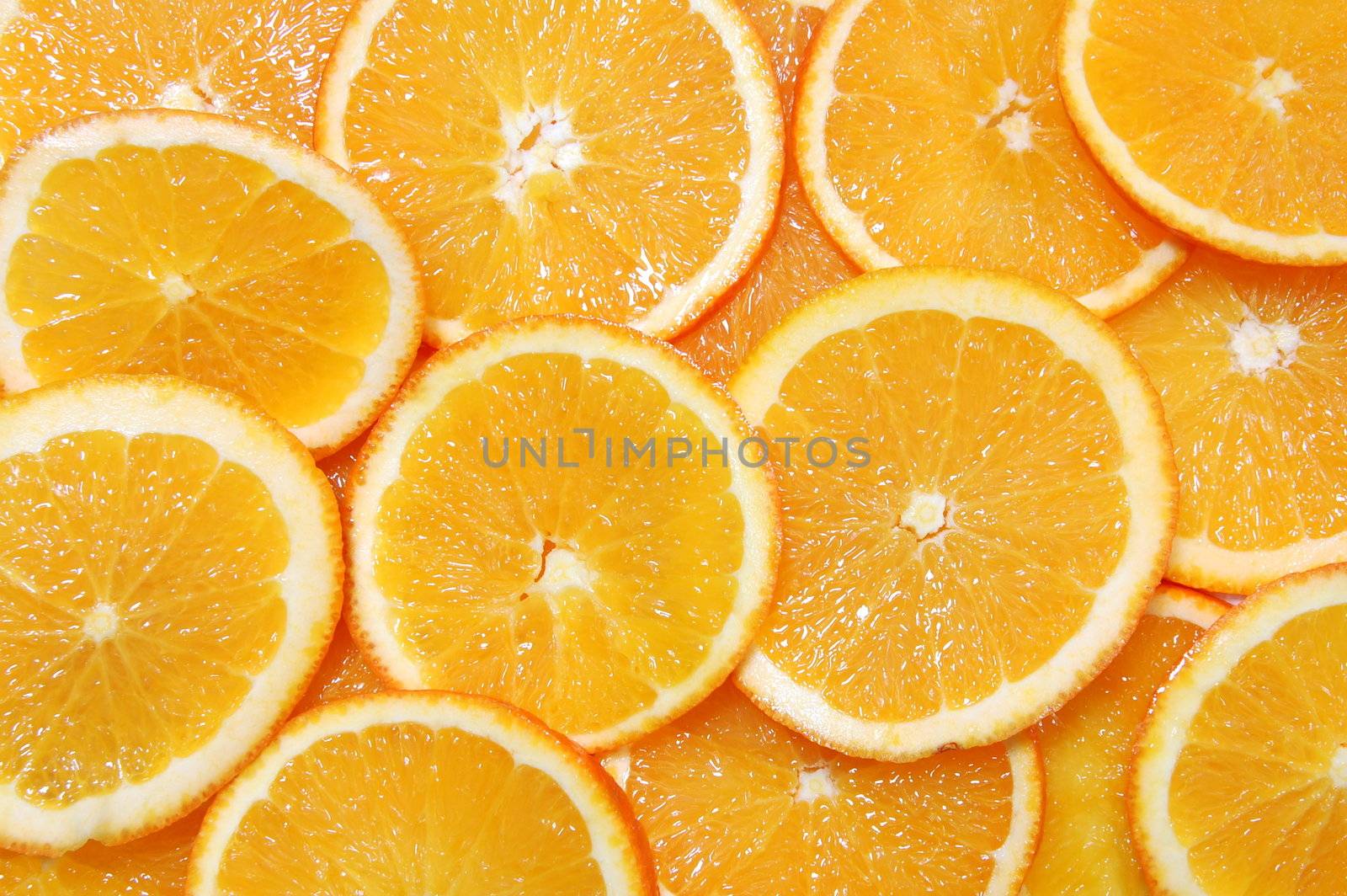 healthy orange fruit background with sliced oranges