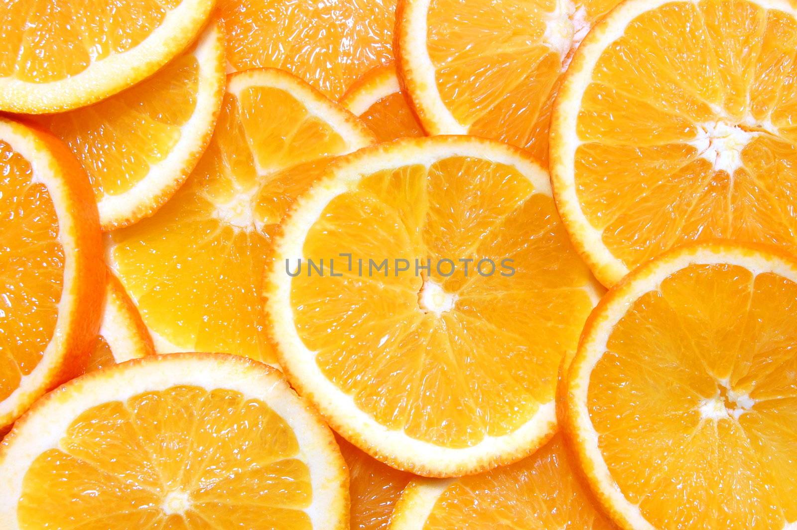 healthy orange fruit background with sliced oranges