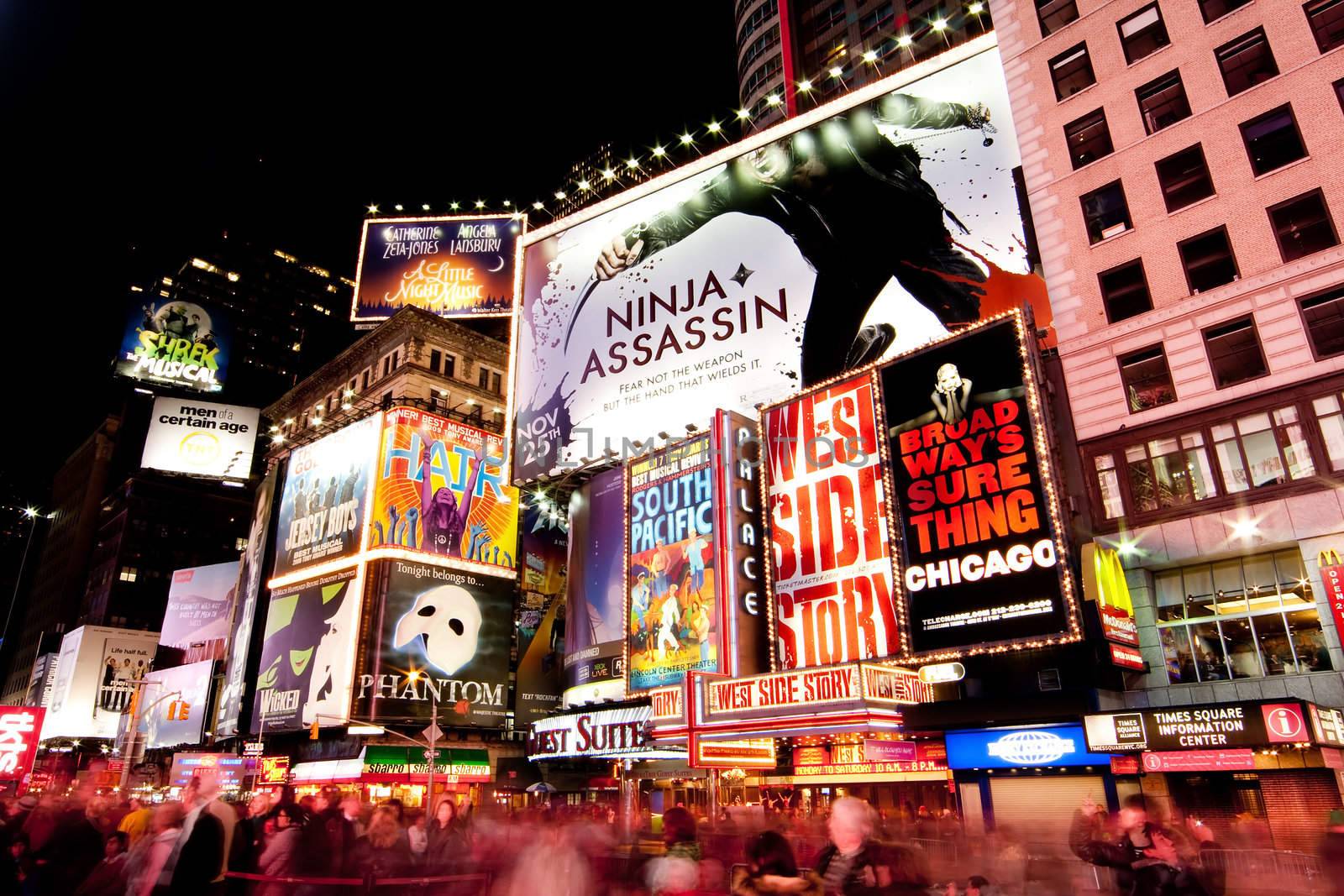 Broadway at Times Square by Night by phakimata
