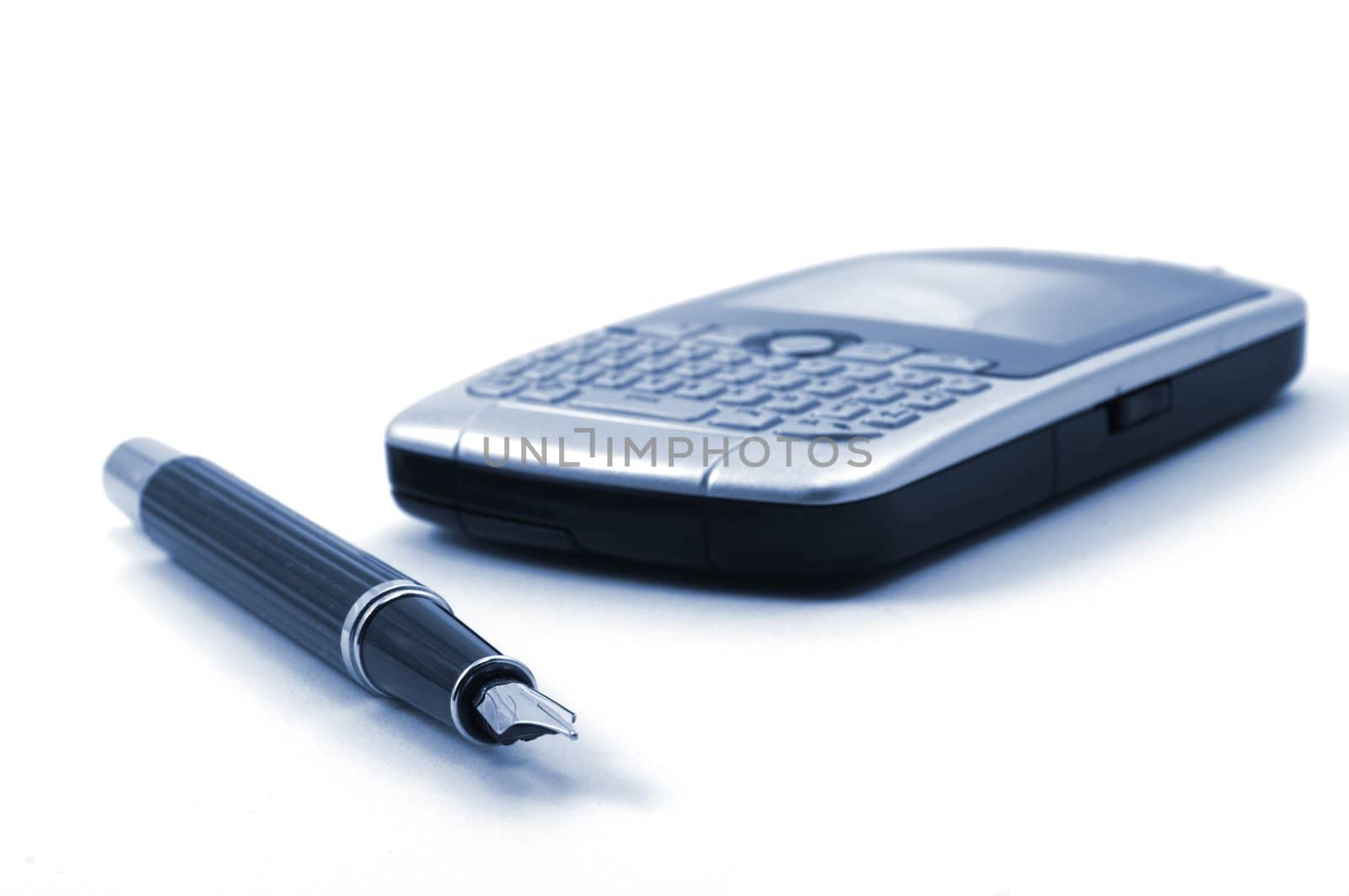 modern silver pda isolated on white background