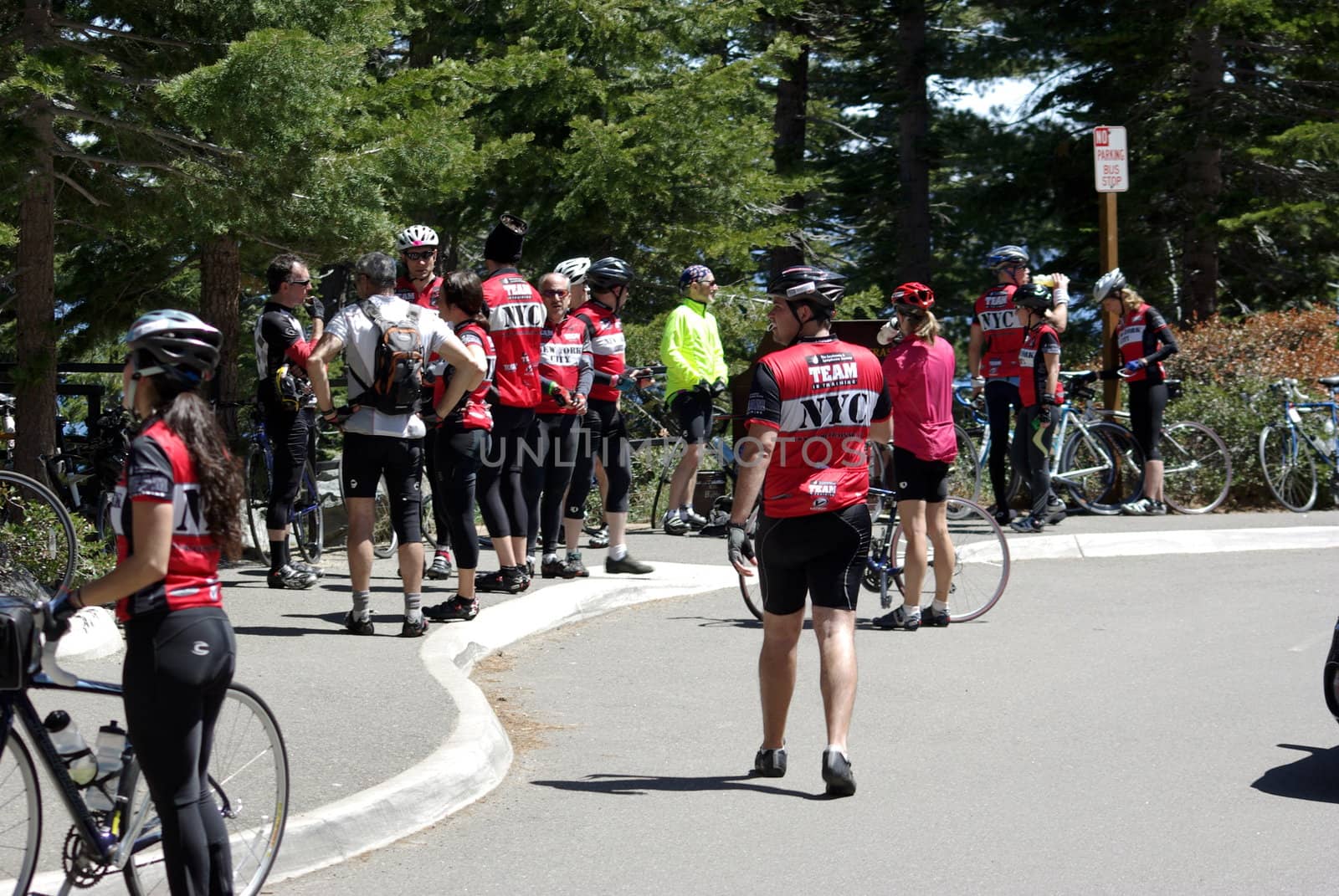 Participants taking a break at Emerald Bay.