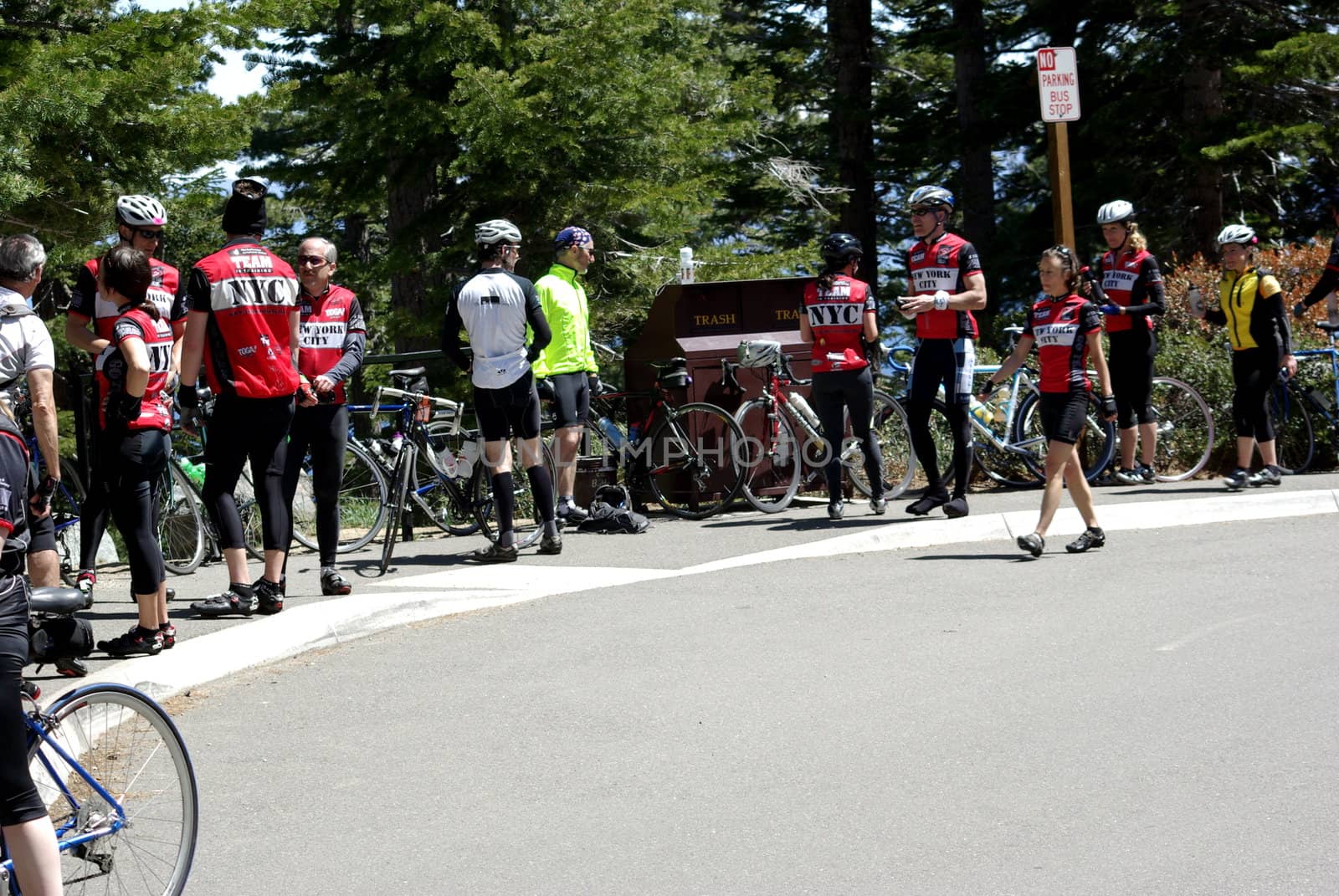 Participants taking a break at Emerald Bay.