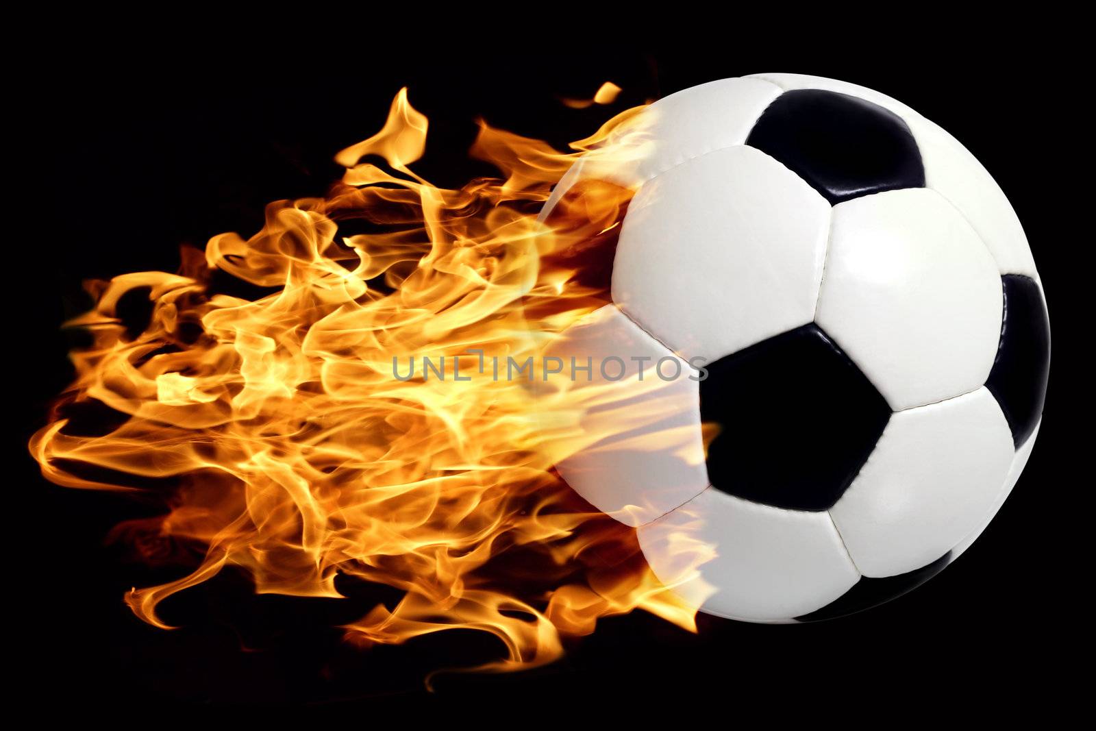 Soccer ball in flames by sumners
