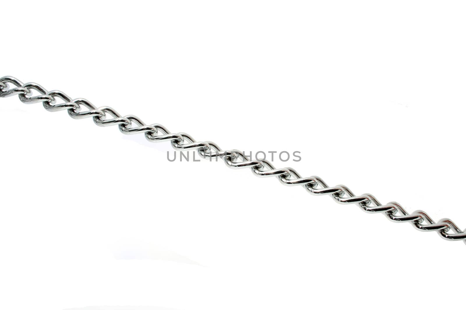 a silver chain on white background