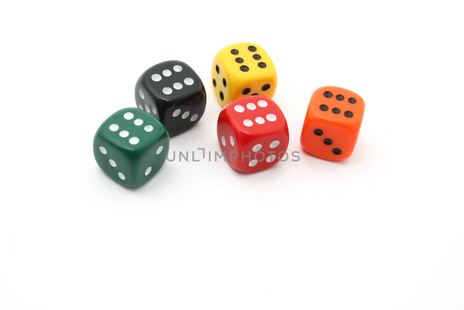 fice dice showing a 6 on white background
