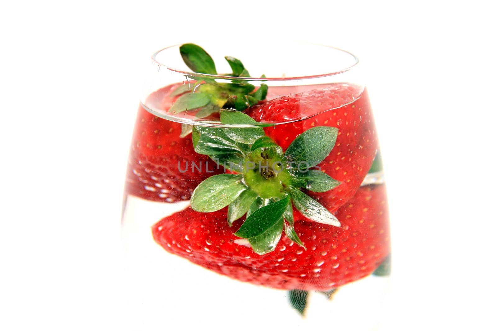 beautiful strawberries over white background