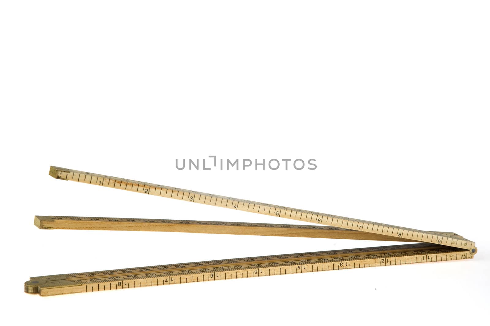 closeup of a ruler on white background