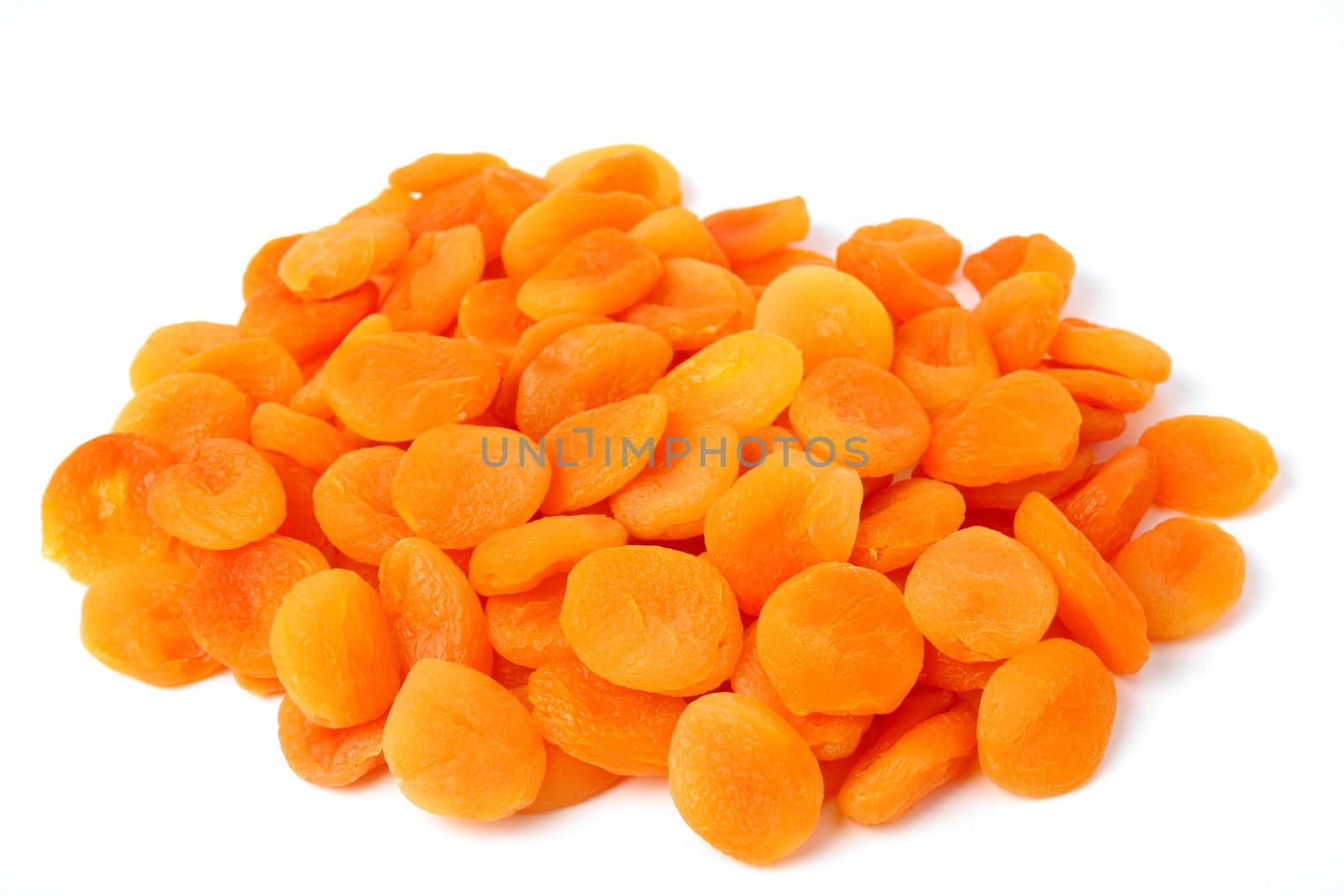 Dried apricots on a white background, Isolated (look similar images in my portfolio)
