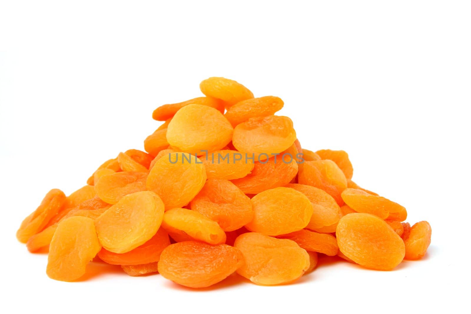 Dried apricots on a white background, Isolated (look similar images in my portfolio)