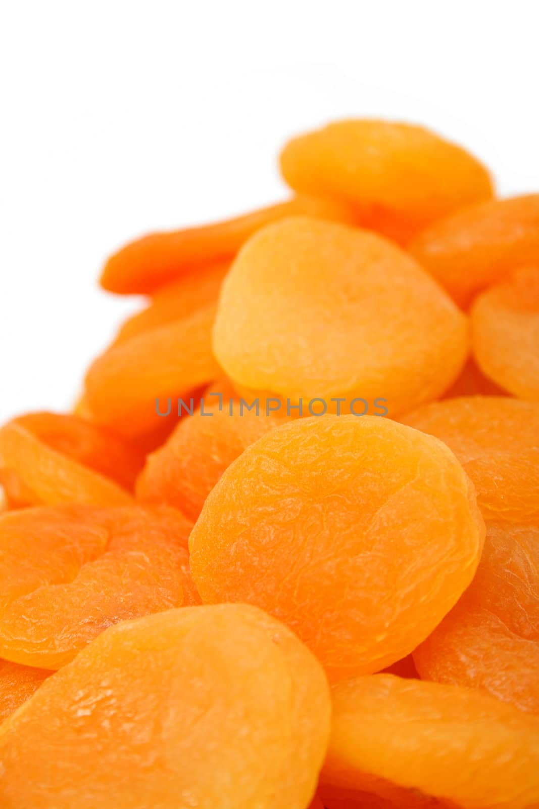 Dried apricots on a white background, Isolated (look similar images in my portfolio)