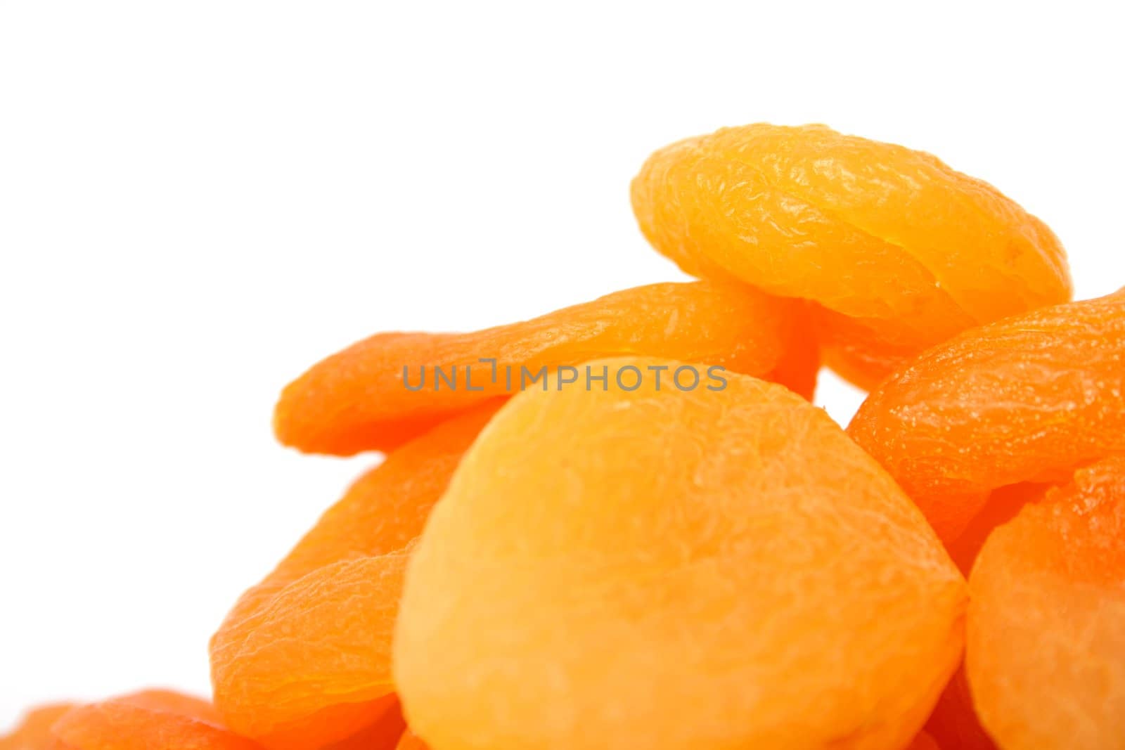 Dried apricots on a white background, Isolated (look similar images in my portfolio)