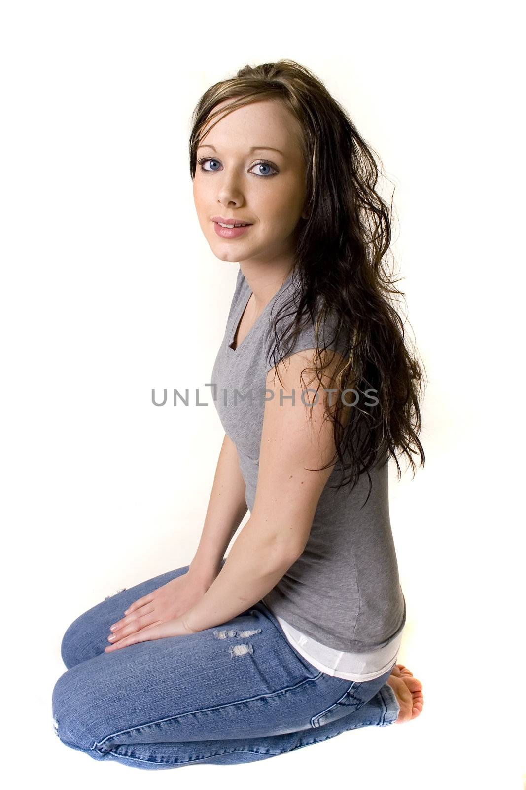 Portrait of a young teenage girl posing