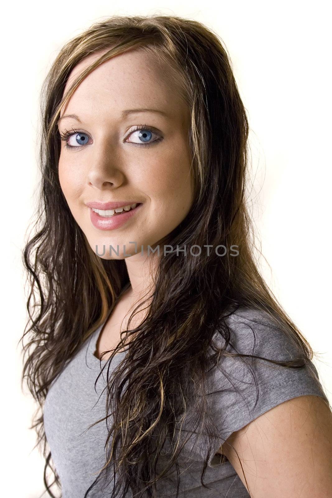 Portrait of a young teenage girl posing