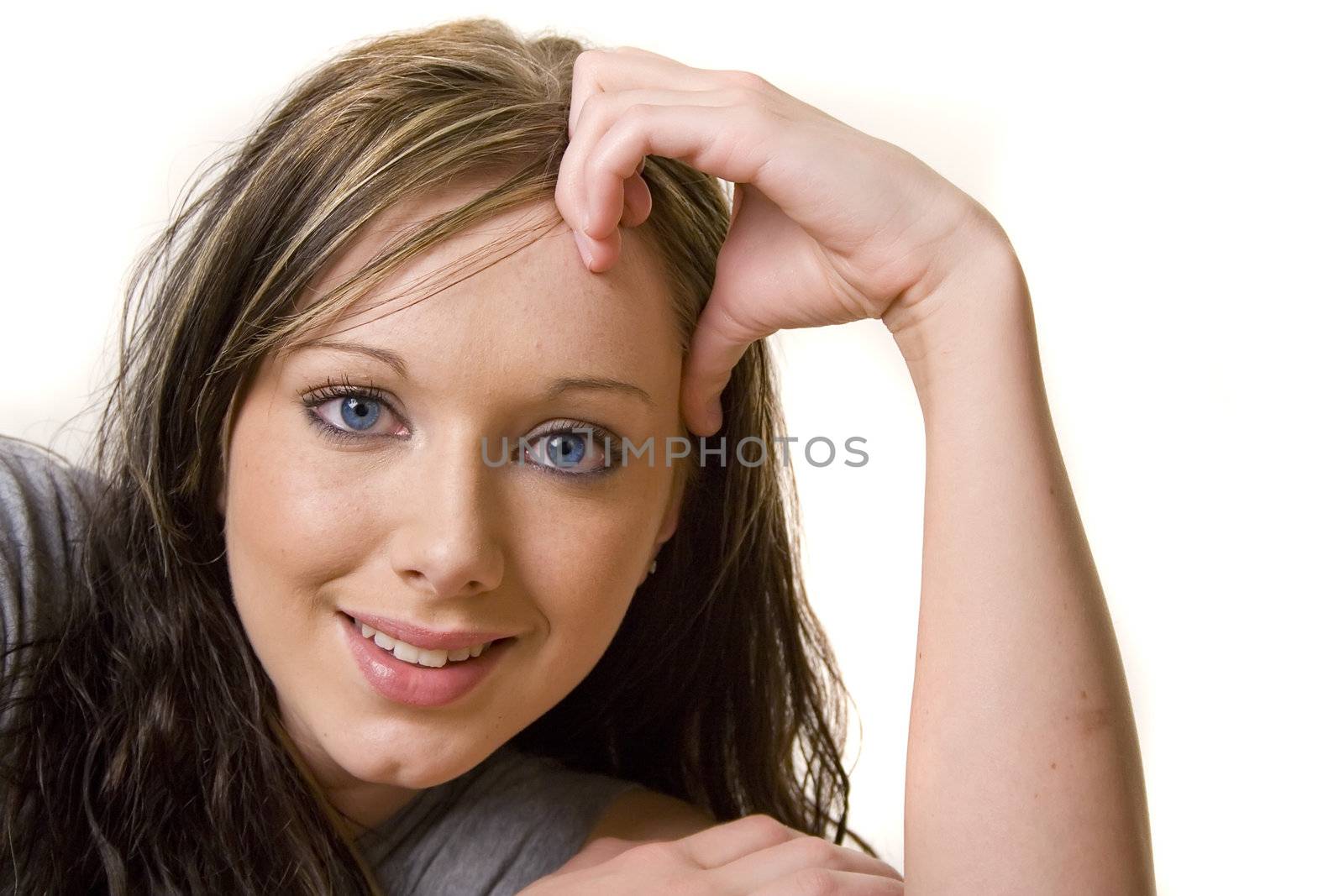 Portrait of a young teenage girl posing