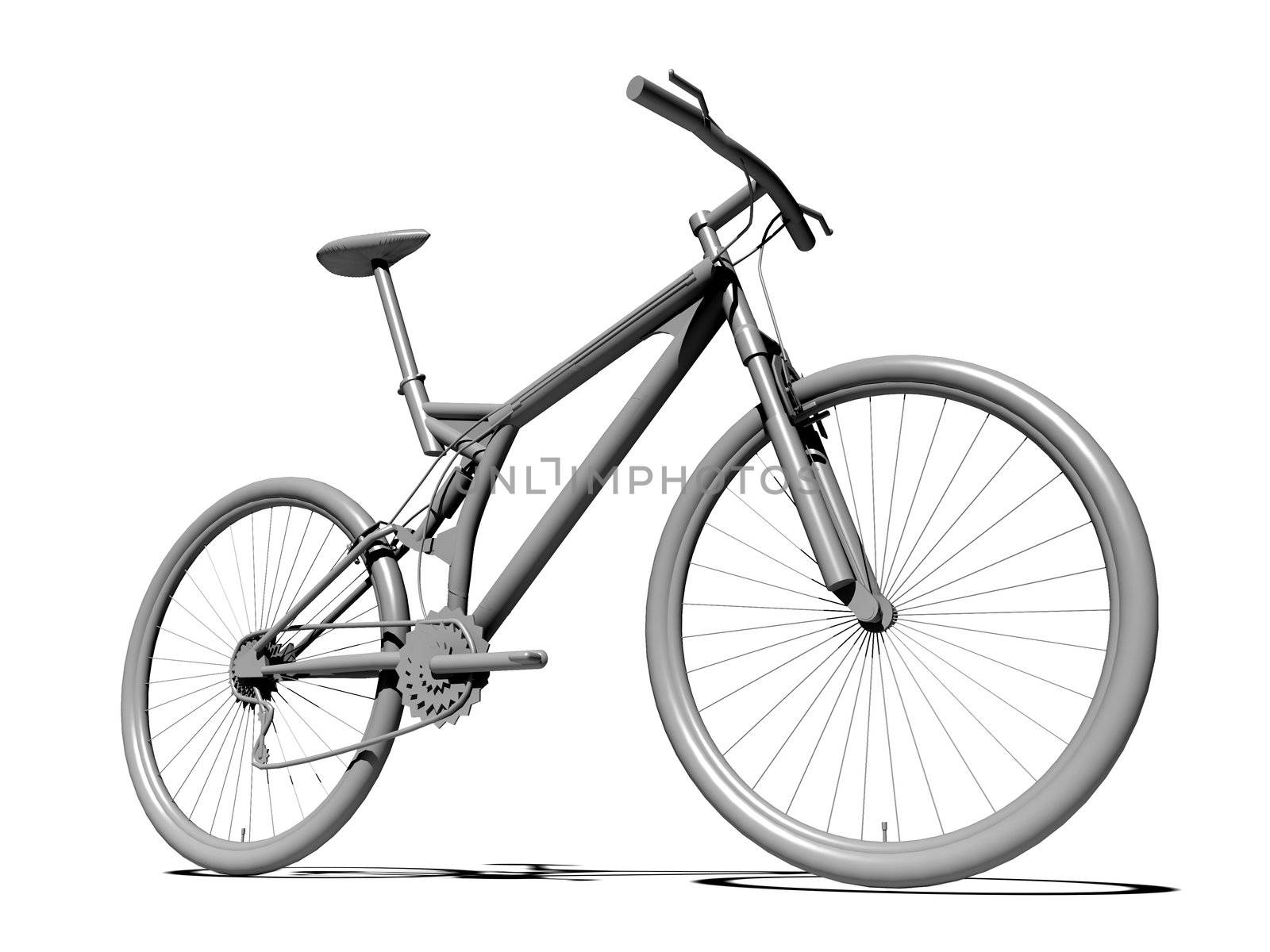 blank mounting bike over the white background