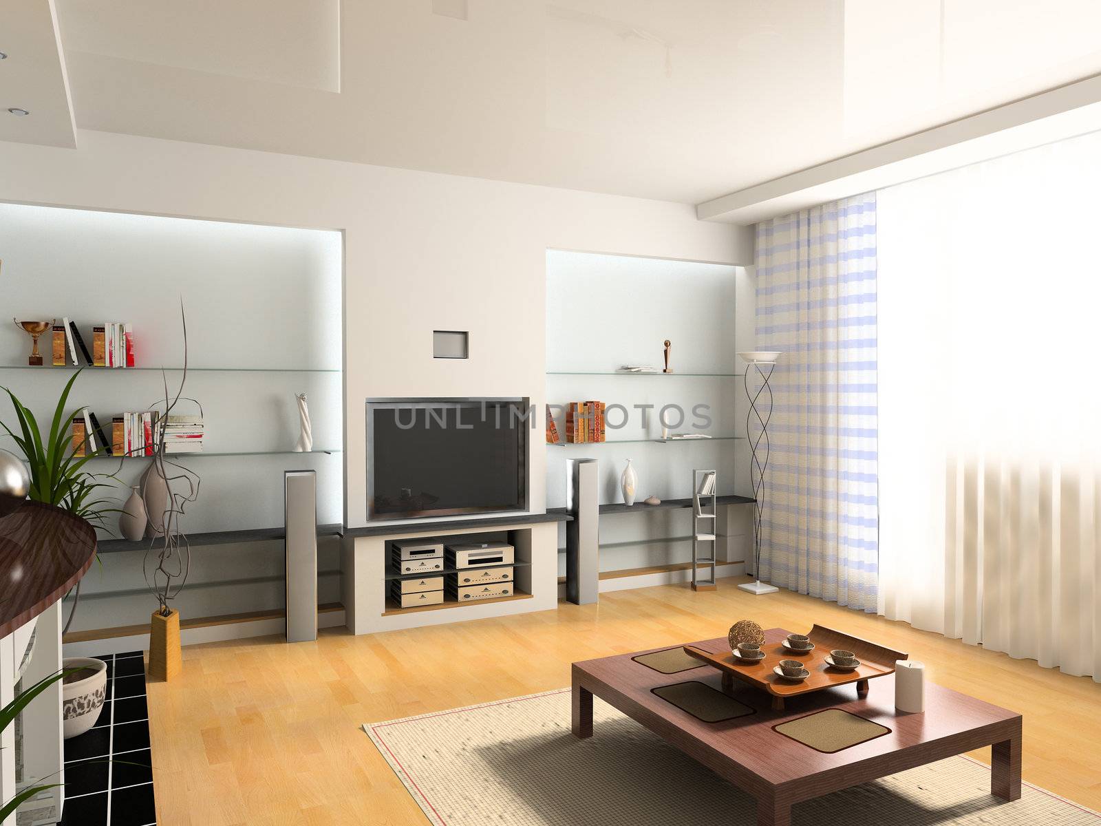 design of the modern living interior of privat apartment