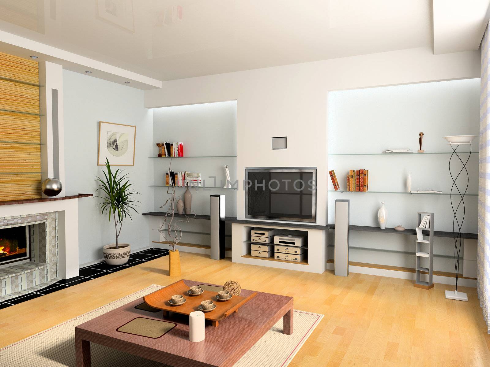 design of the modern living interior of privat apartment