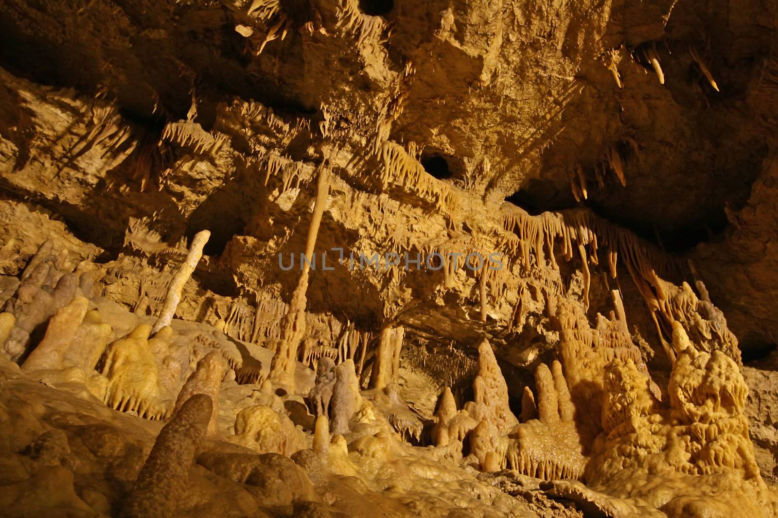 the undergroung cave interior