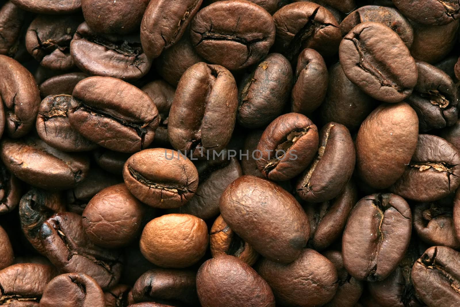 Texture of bunch of coffee beans