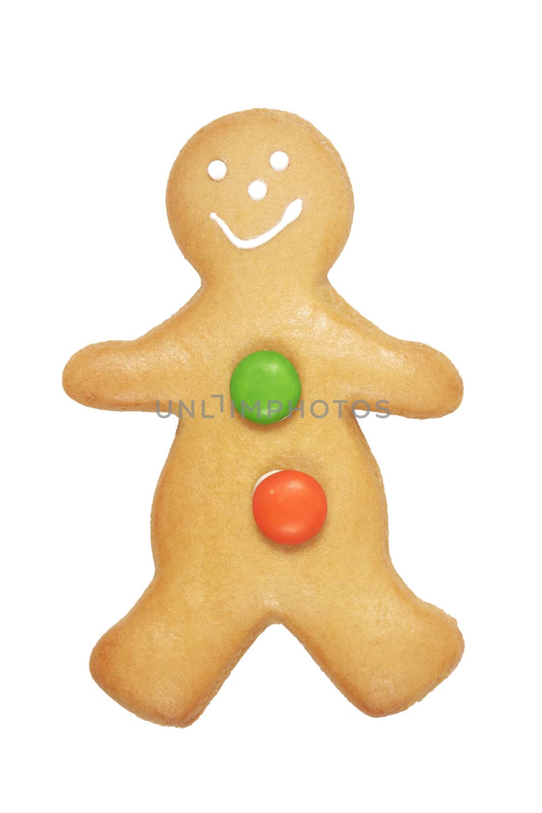 Gingerbread Man Cookie On A White Background