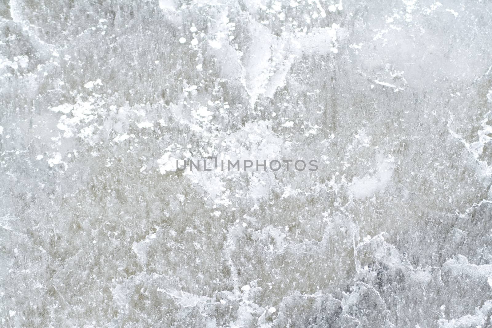Ice crystals background texture with bubbles