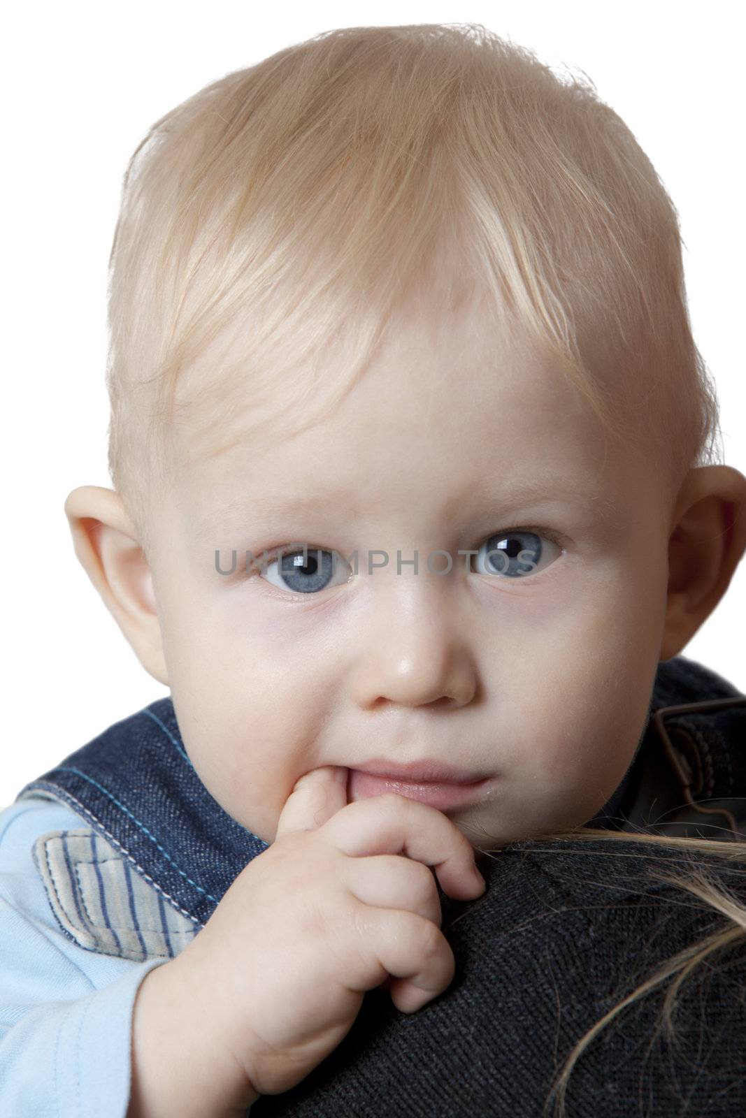 small child on white background