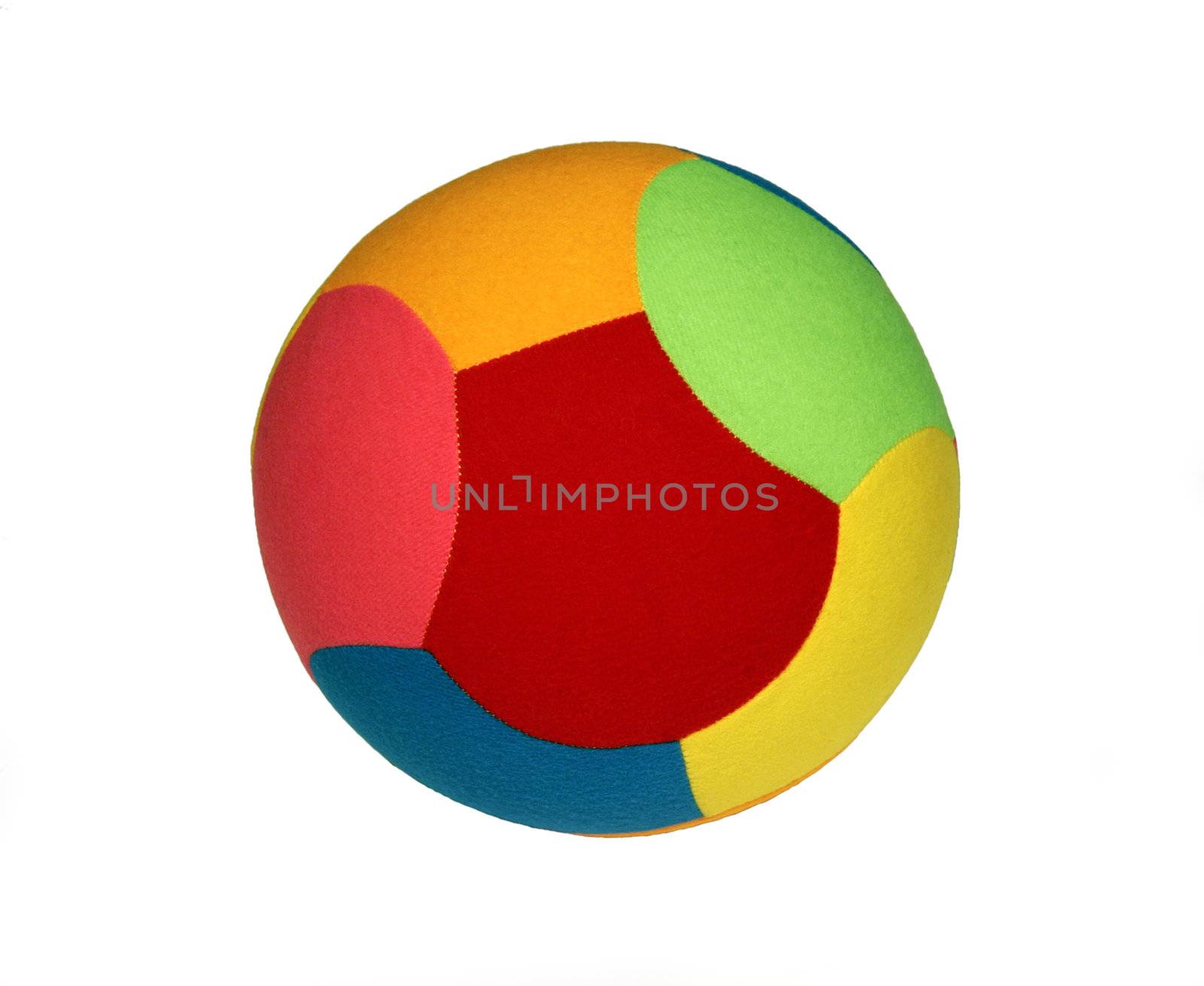 Soft Colourful (Red, Blue, Green, Yellow) Toy Ball On White Background