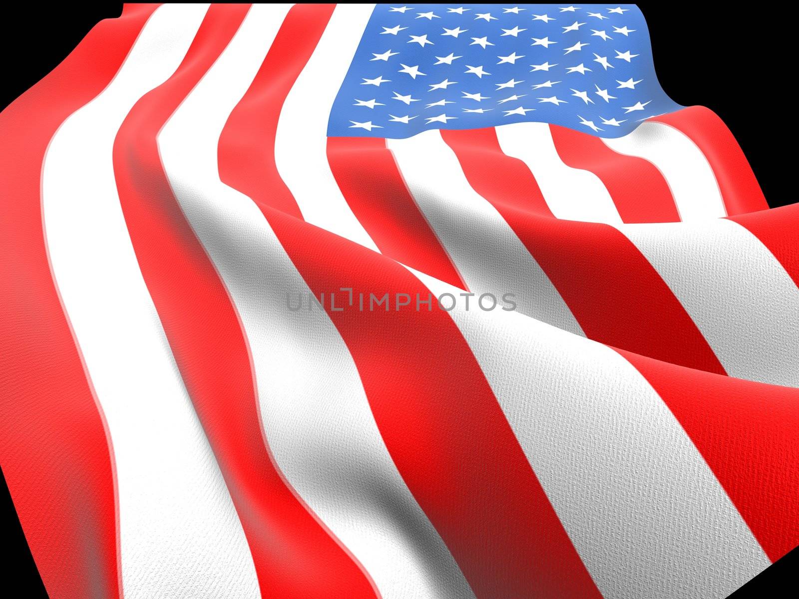 American flag with folds and waves by zoommer