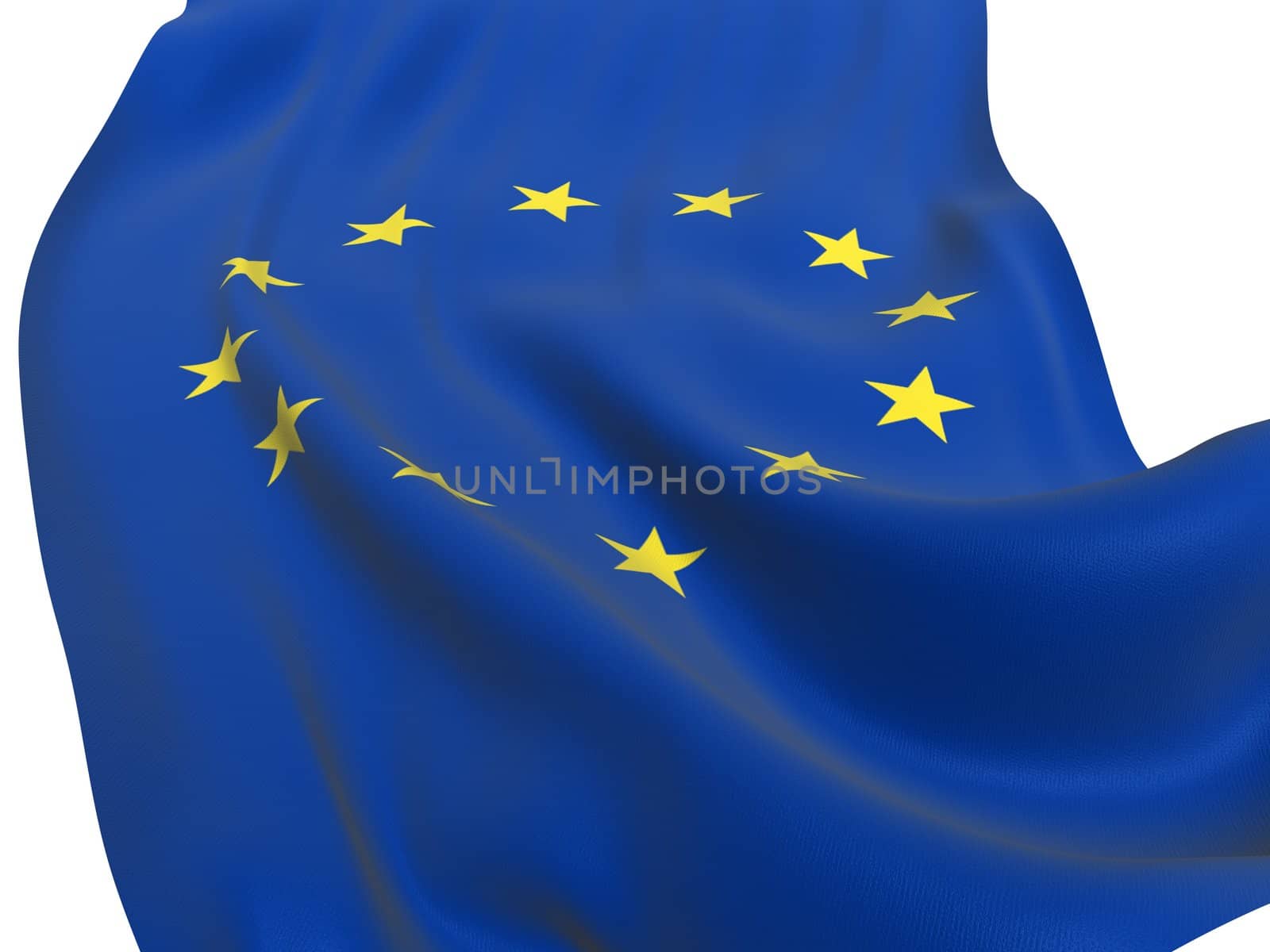 EU flag of united Europe on white background