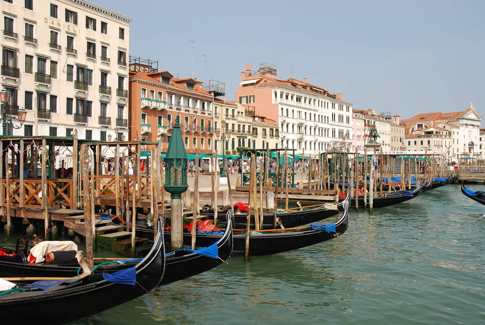 Gondolas in Venice near San-Marco square
