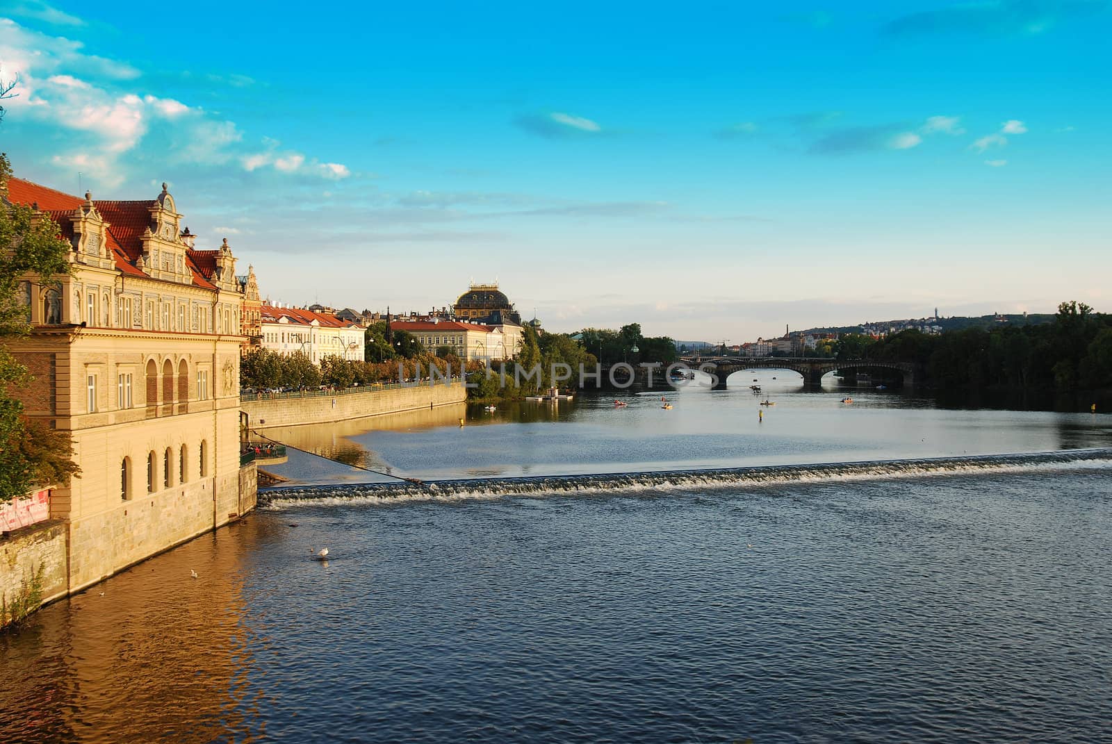 Prague river view from Charles bridge