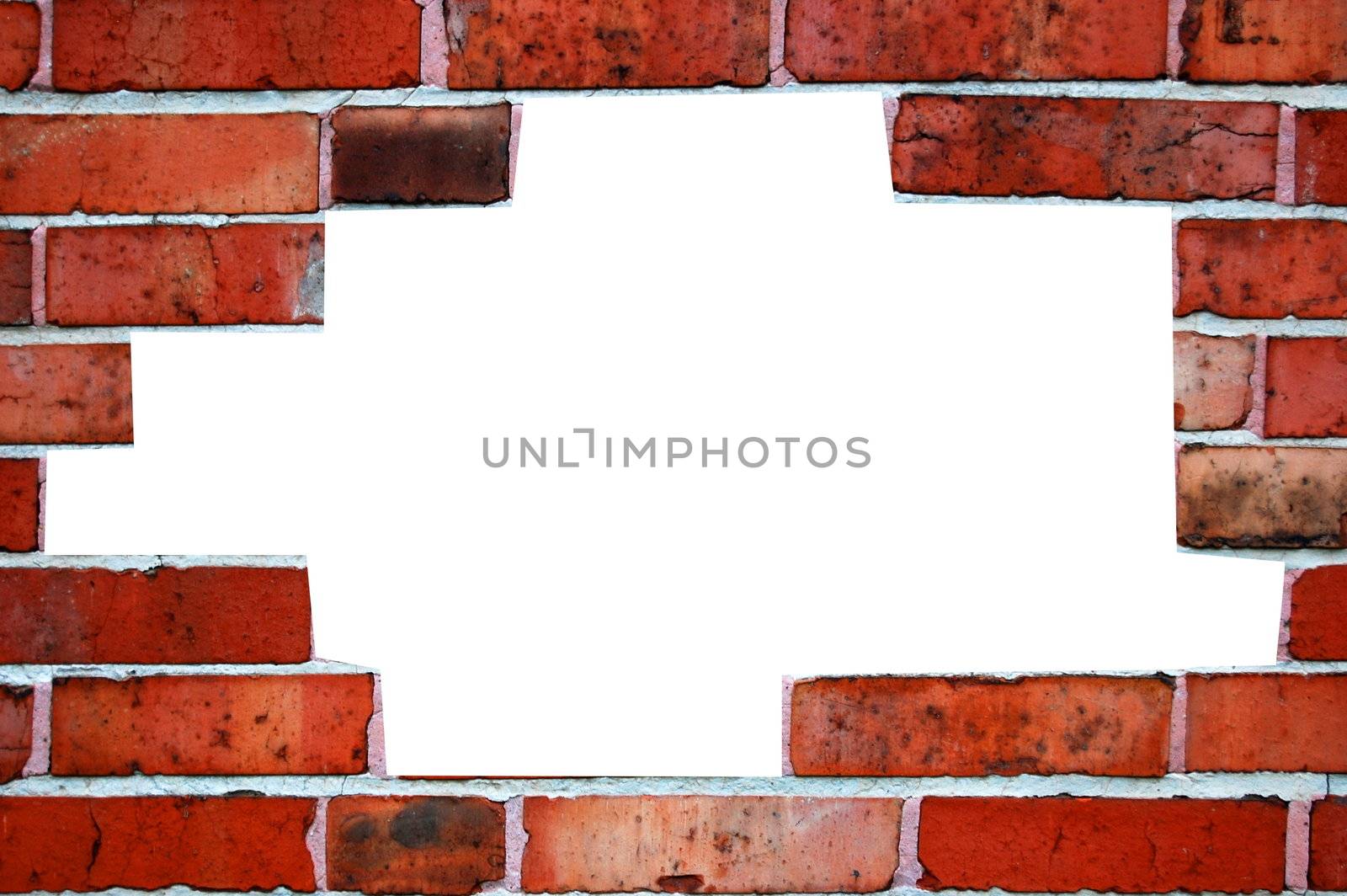 old brick wall frame with white text space