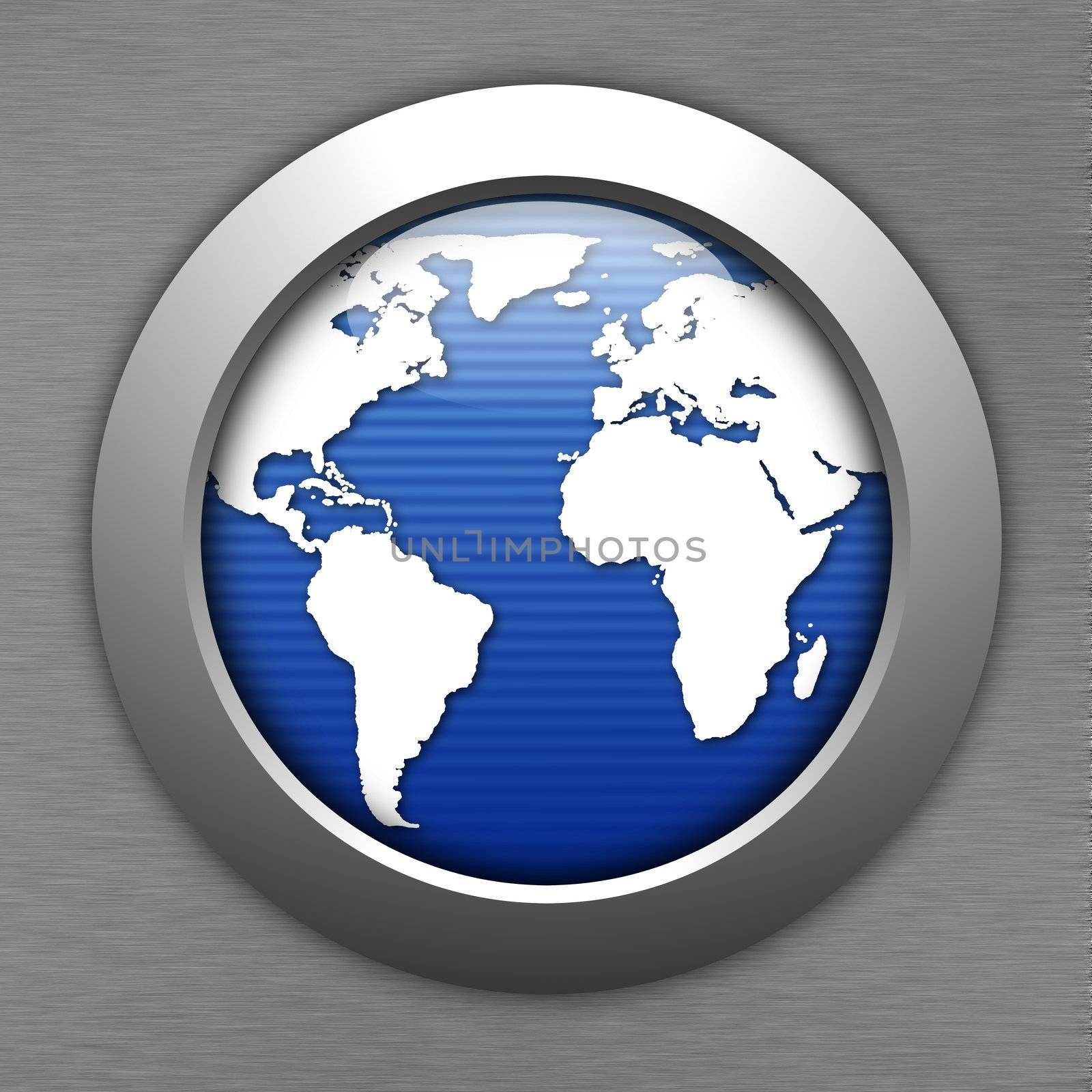 world map button for internet web site