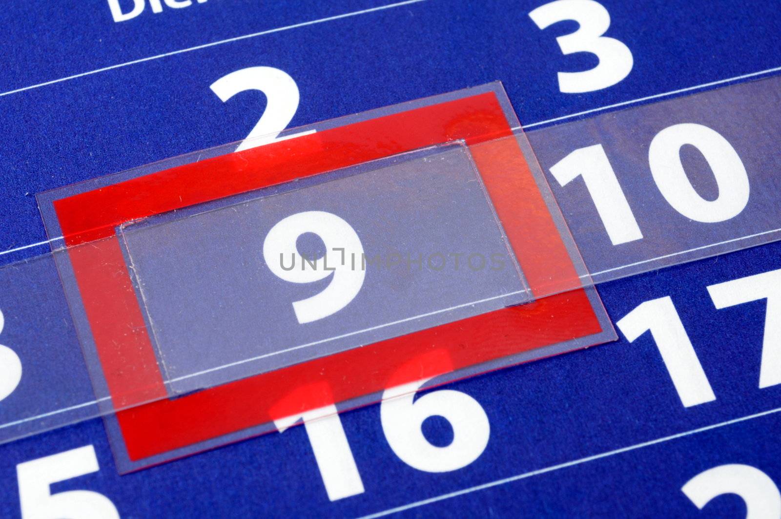 date of today shown by blue calendar