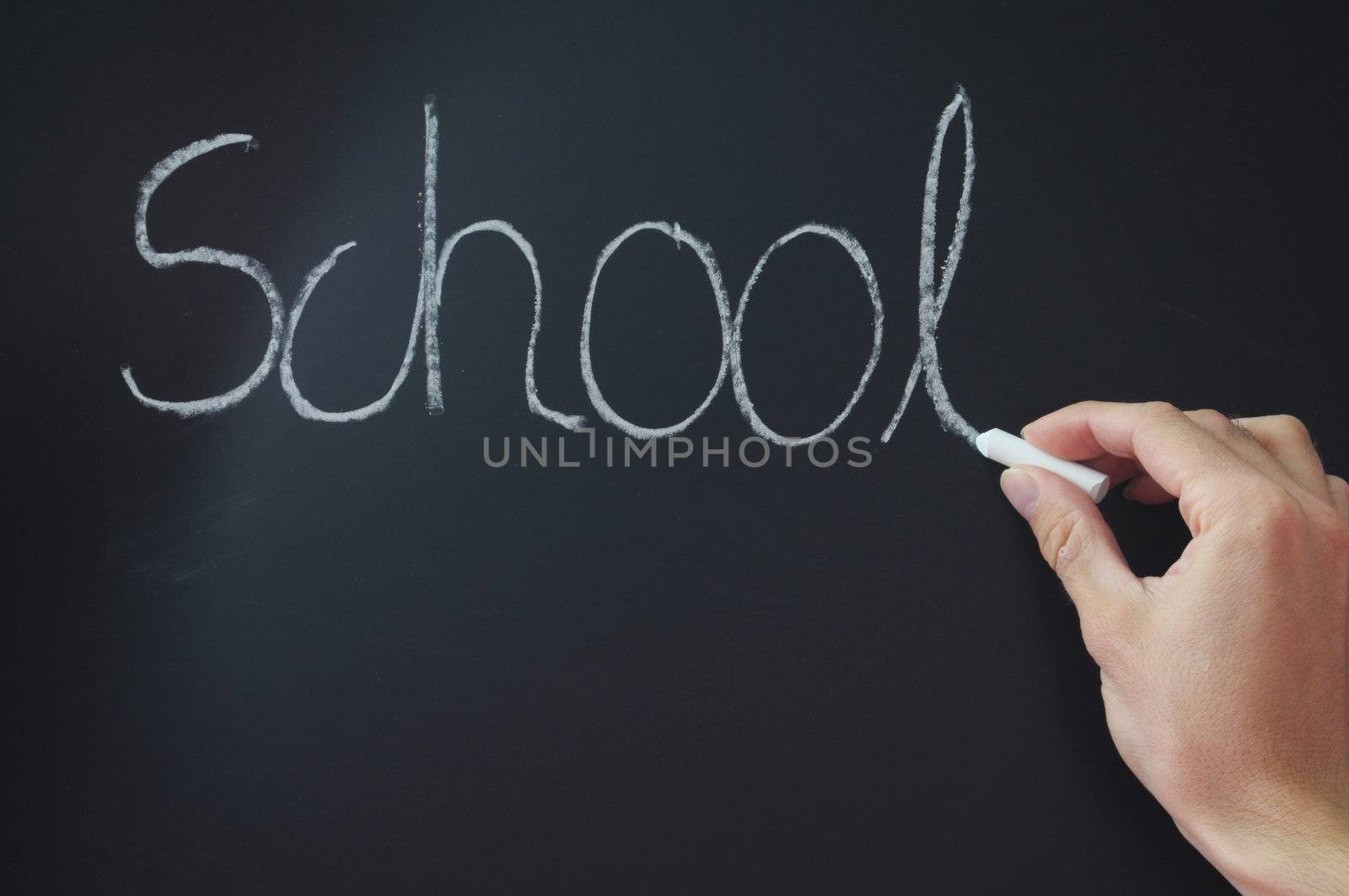 education learning or school concept with chalkboard