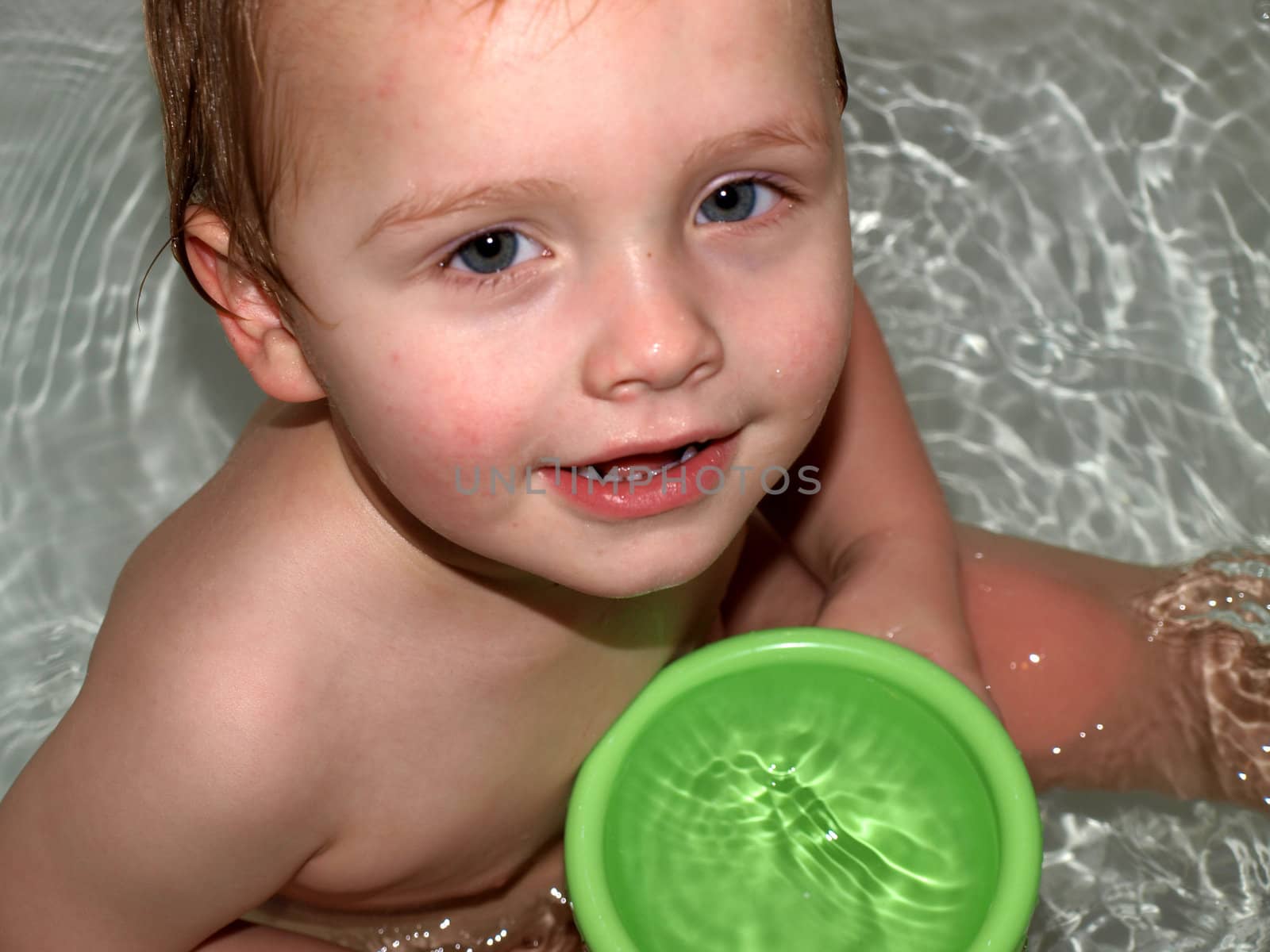 little boy in bath time