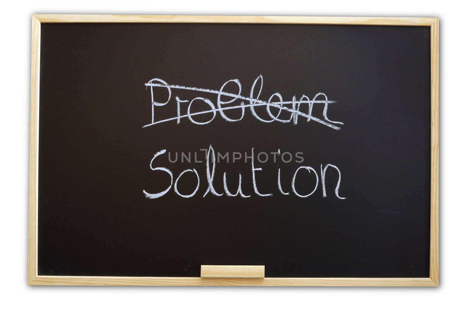 solution for a problem written on a chalk or black board